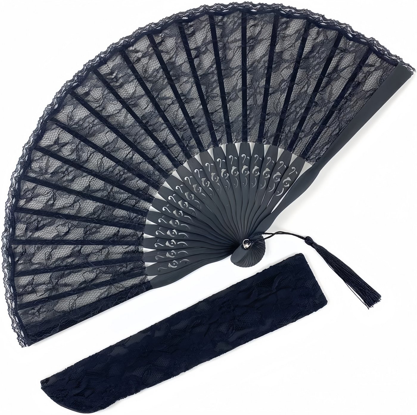 FOUORTUNATE-BEE Handfächer Vintage Spitzenfächer für Hochzeit, Party und Dekoration, Eleganter Spitzen-Fächer als Deko und Geschenk
