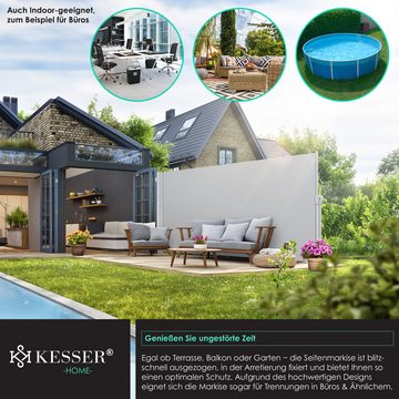 KESSER Seitenmarkise Alu-Seitenmarkise Ausziehbar & Blickdicht Garten-Sichtschutz