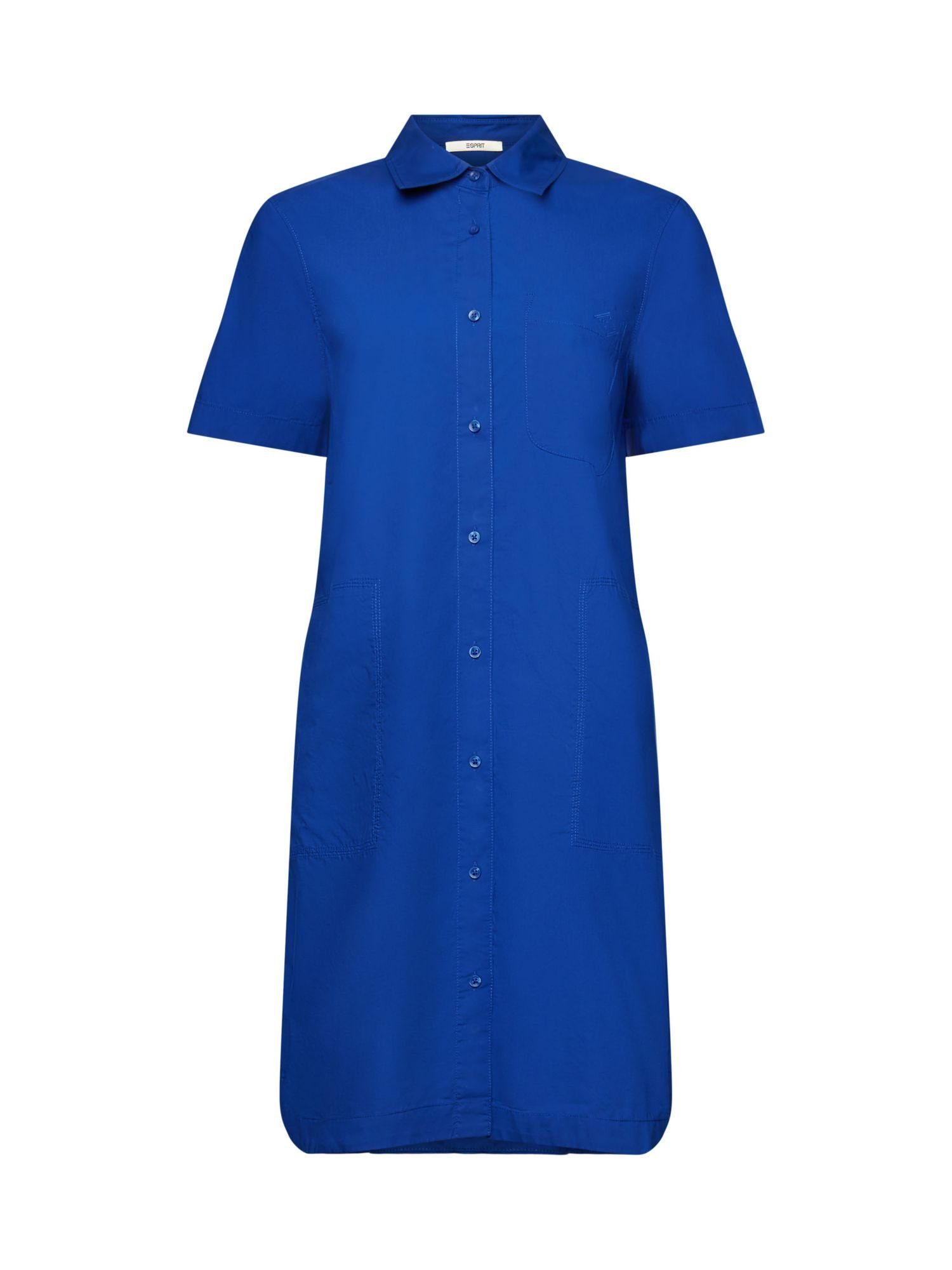 Esprit Minikleid Hemdblusenkleid in Mini-Länge, 100 % Baumwolle