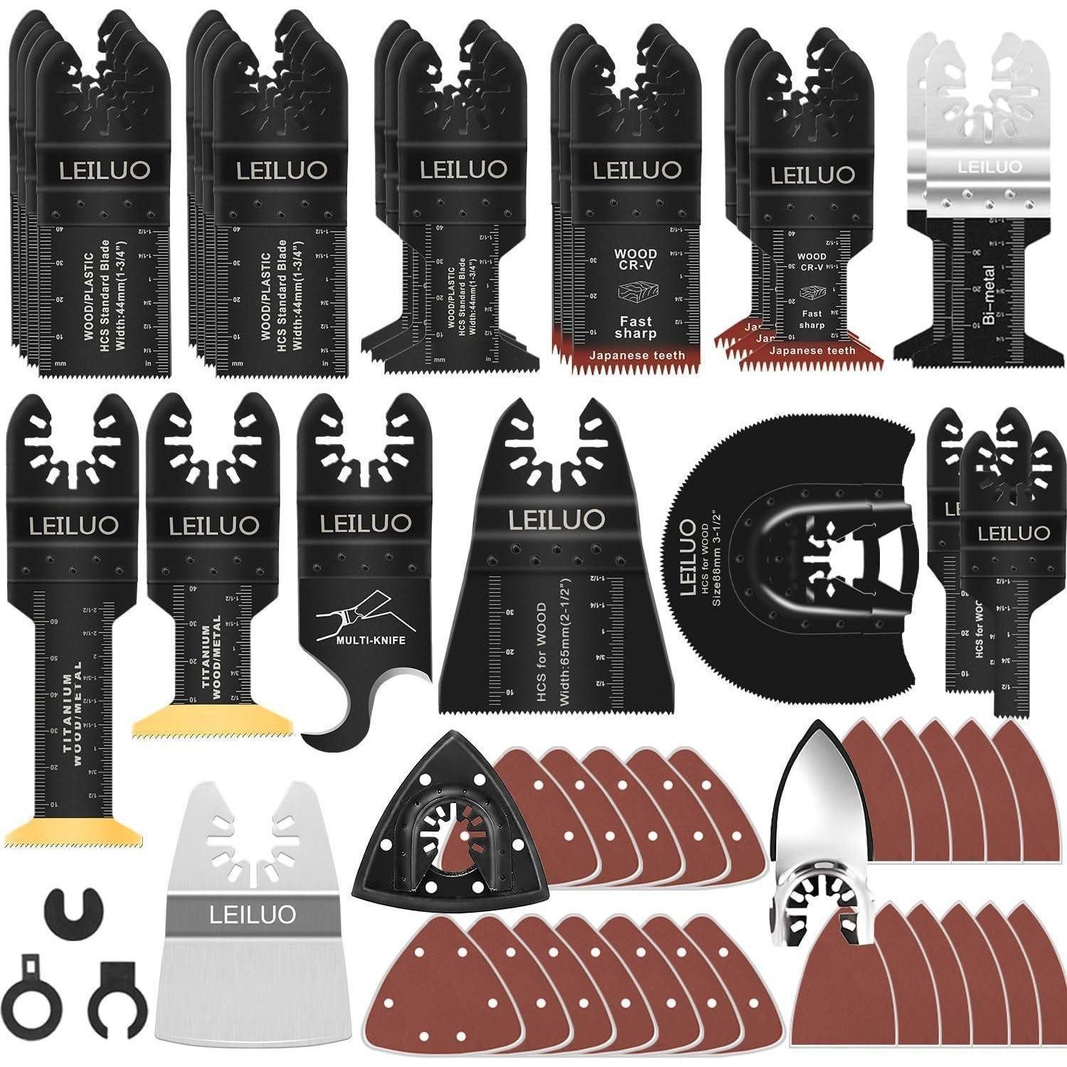 LuxusKollektion Sägeblatt Multitool Sägeblätter Sandpapier Tasche 134 Stück 134tlg