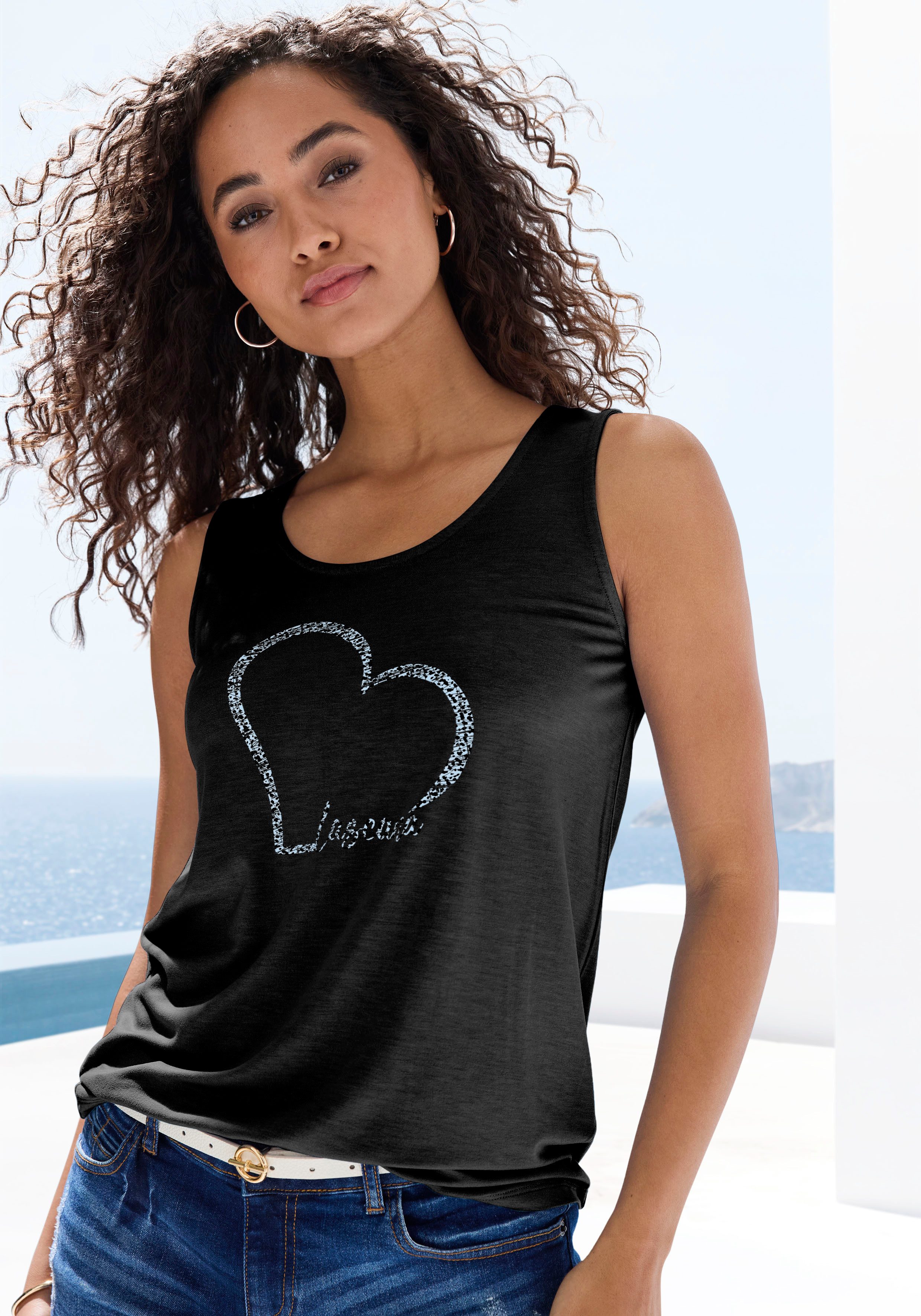 Trägertop mit Lascana Herz Print
