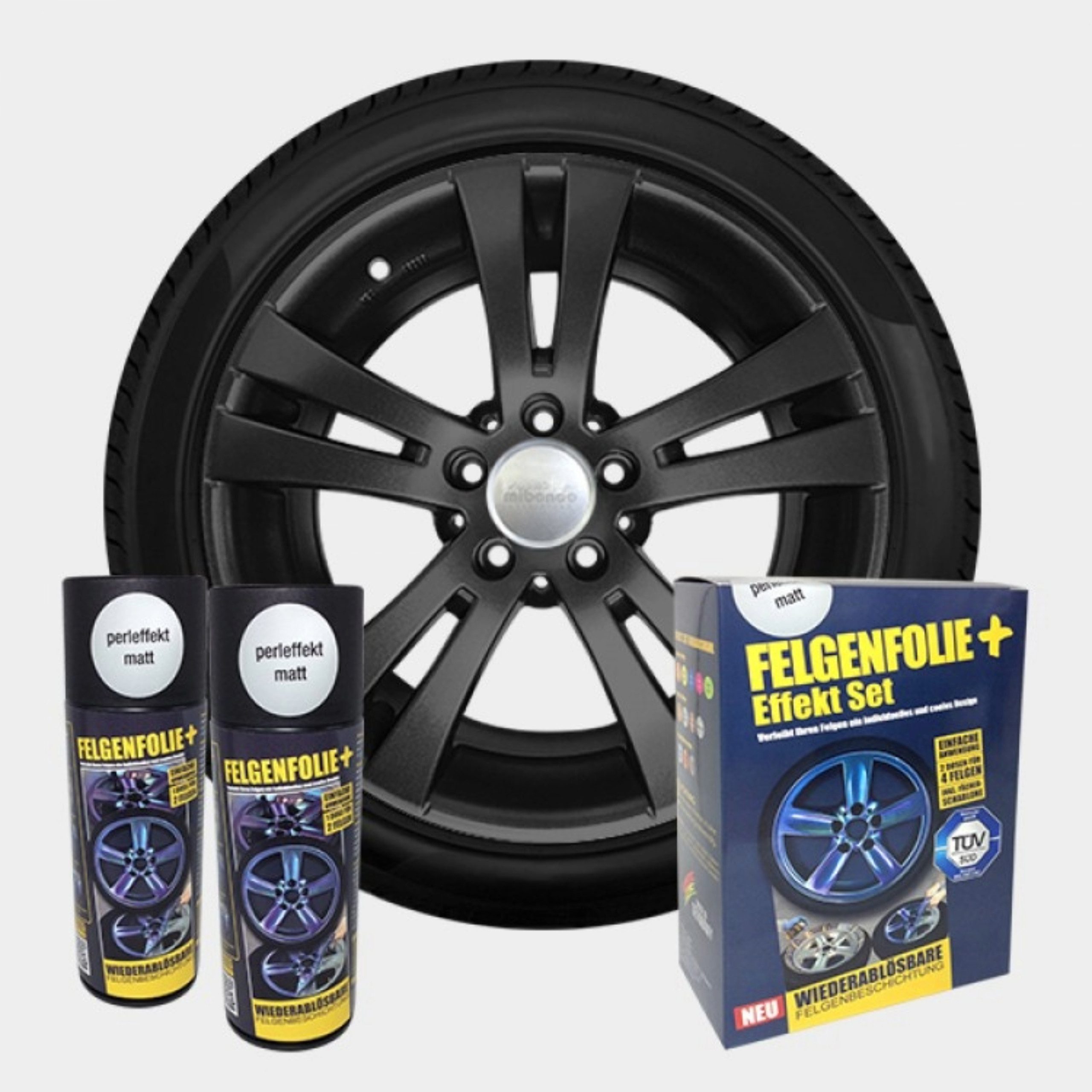 mibenco Felgenaufkleber mibenco Felgenfolie + Effekt Set 2×400 ml Perleffekt – Sprühfolie
