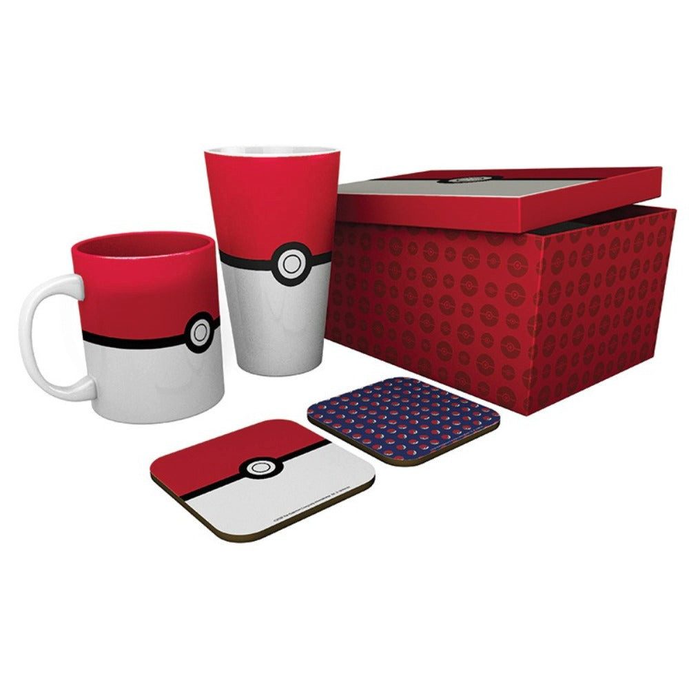 ABYstyle Tasse POKEMON - Pck Glass XXL + Mug + 2 Coasters "Pokéball"