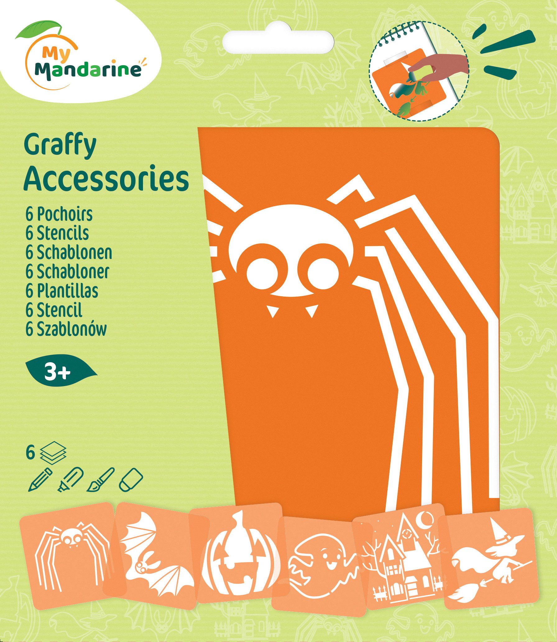 My Mandarine Motivschablone Kinder-Schablonen, 6 Stück
