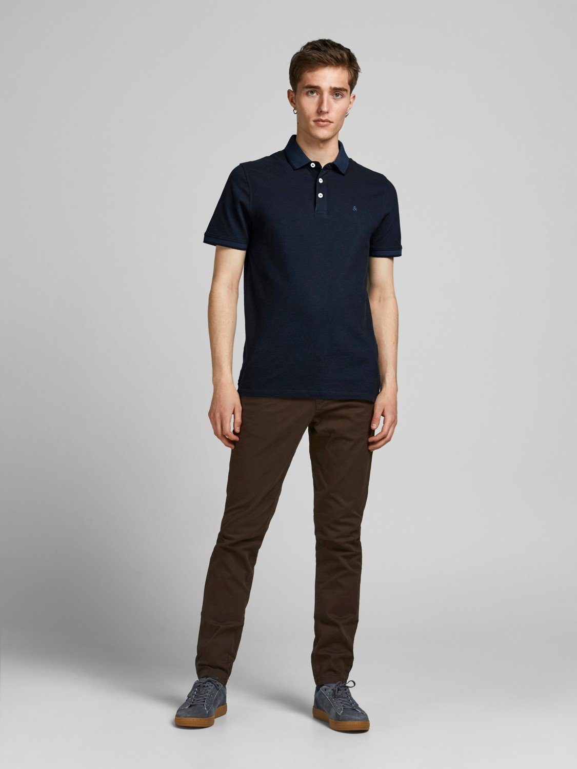 Jack & Jones Poloshirt JJEPAULOS POLO 12136668 Dunkelblau SS (1-tlg) in 3613 