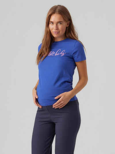 Mamalicious Umstandsshirt T-Shirt Schwangerschaft Umstands Oberteil Baumwolle MLSOMYA 5140 in Marineblau