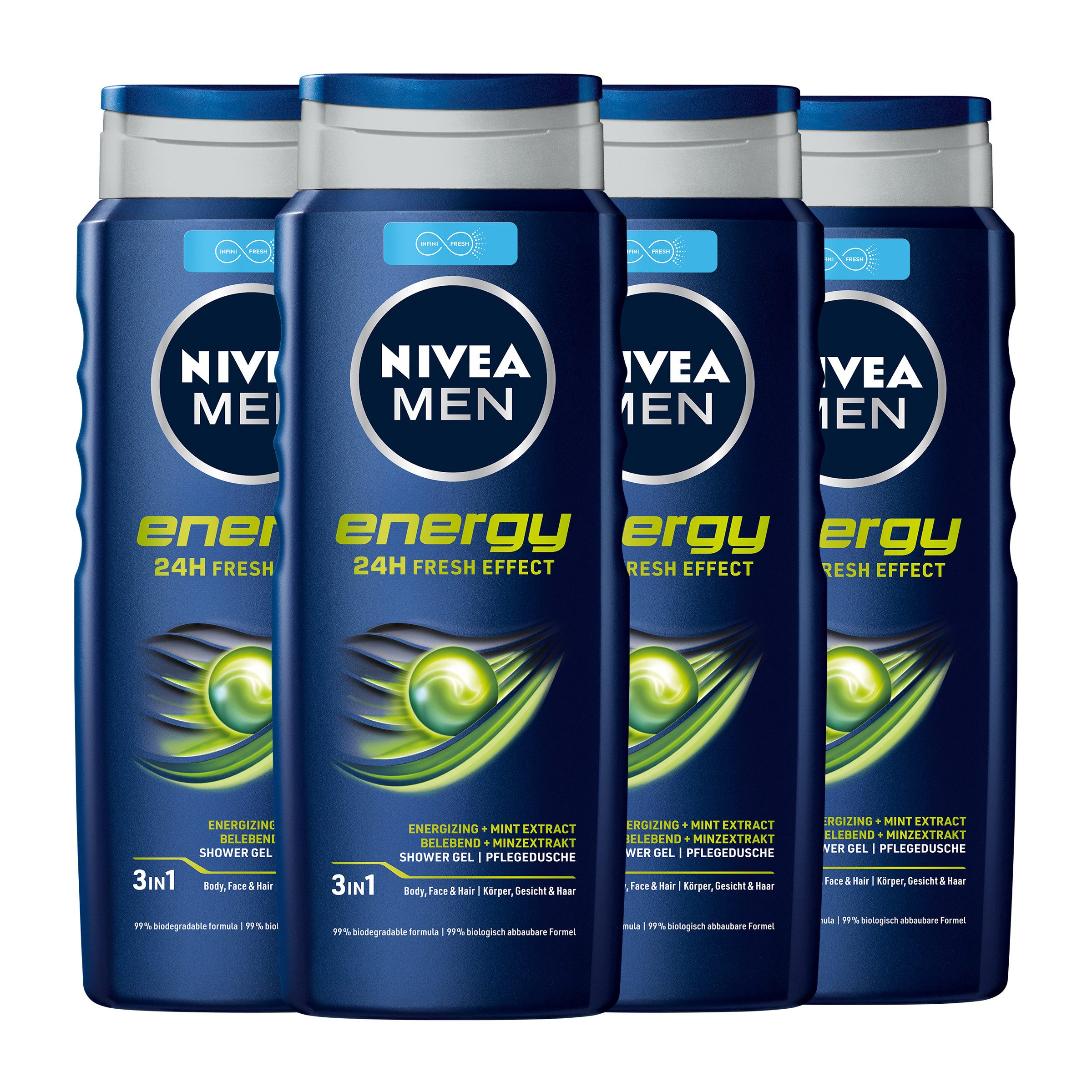 Duschgel Sport 3in1 Duschgel vitalisierend erfrischend 4 x 500 ml
