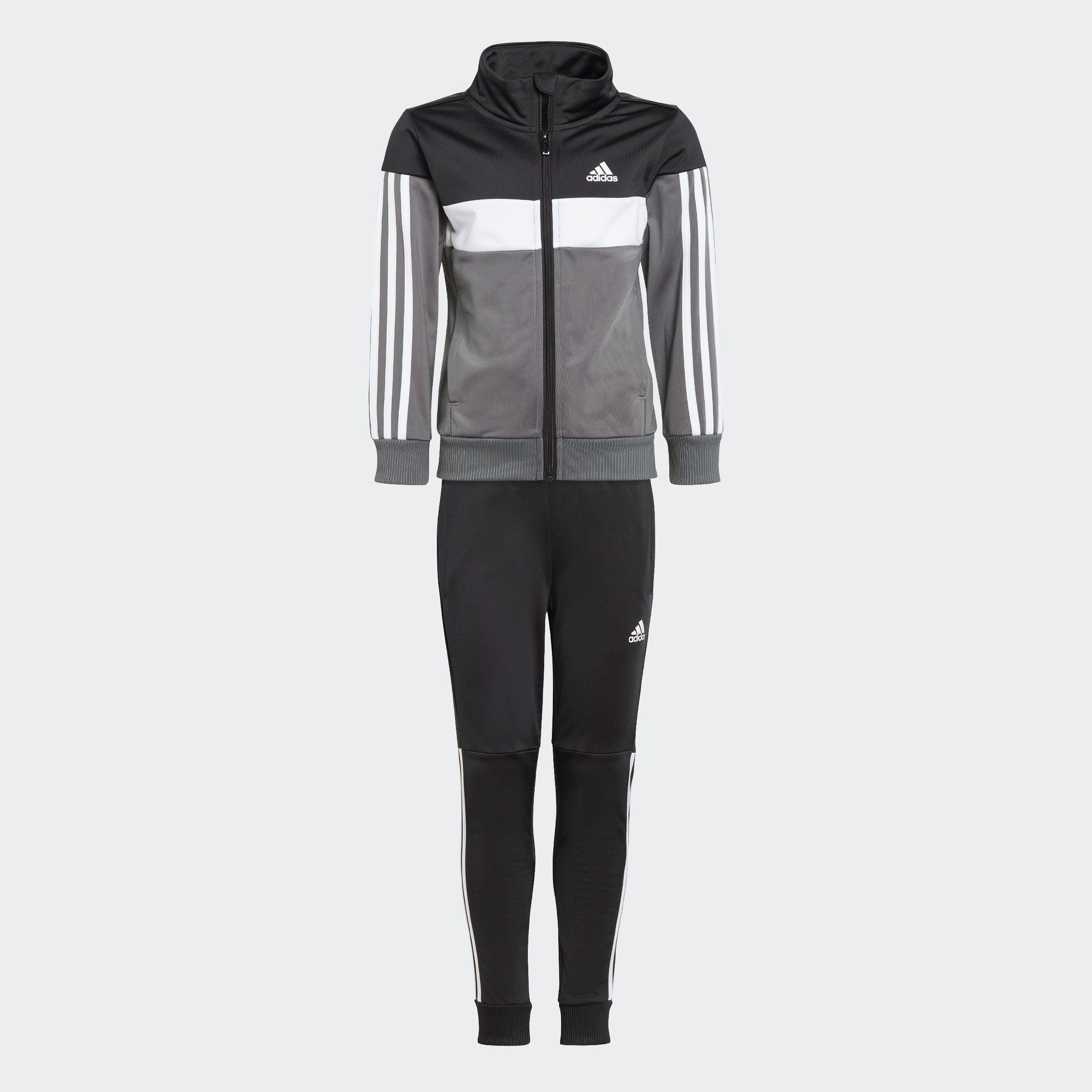 Sportswear / COLORBLOCK White KIDS Black / TIBERIO Grey (2-tlg) Trainingsanzug 3-STREIFEN adidas Five SHINY