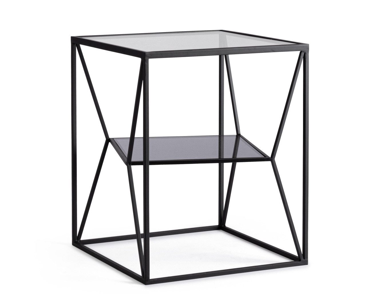 Bizzotto Couchtisch Hydra aus Metall Schwarz, 40x40 cm