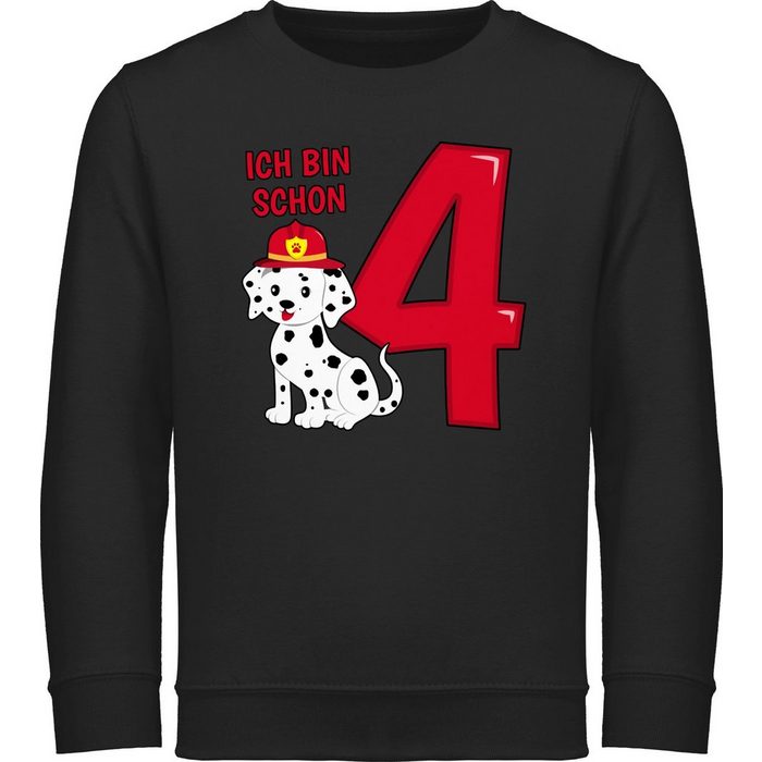 Shirtracer Sweatshirt Ich bin schon vier Feuerwehr Hund - 4. Geburtstag - Kinder Premium Pullover feuerwehr pullover kinder - ich bin schon 4 pulli