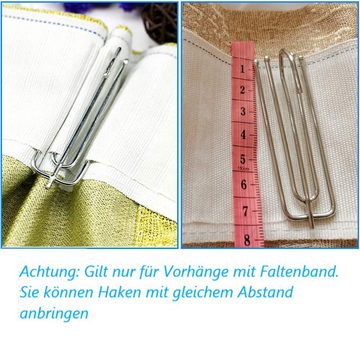 Duschvorhangklammer Vorhanghaken aus Edelstahl, 50er-Pack, Cliphaken und Vorhangringe, FIDDY, (50-St)
