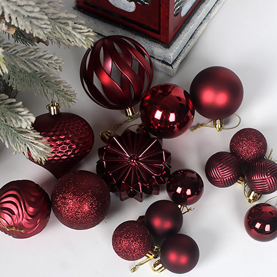 Sorvyzxn Weihnachtsbaumkugel 48-teiliges Set mit bemalten Weihnachtskugeln, Geeignet für Weihnachtskränze und Weihnachtsbaumdekoration – Bild 4 von 5