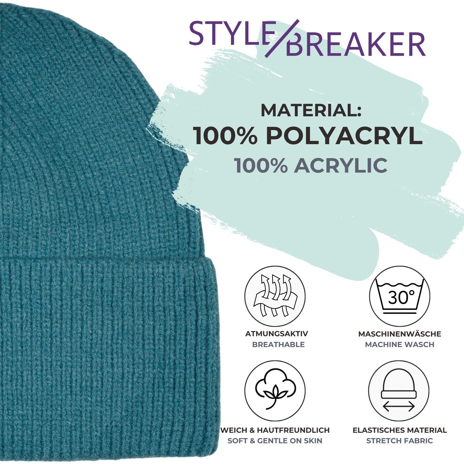 styleBREAKER Strickmütze Strickmütze mit Rippenmuster (1-St) – Bild 4 von 5