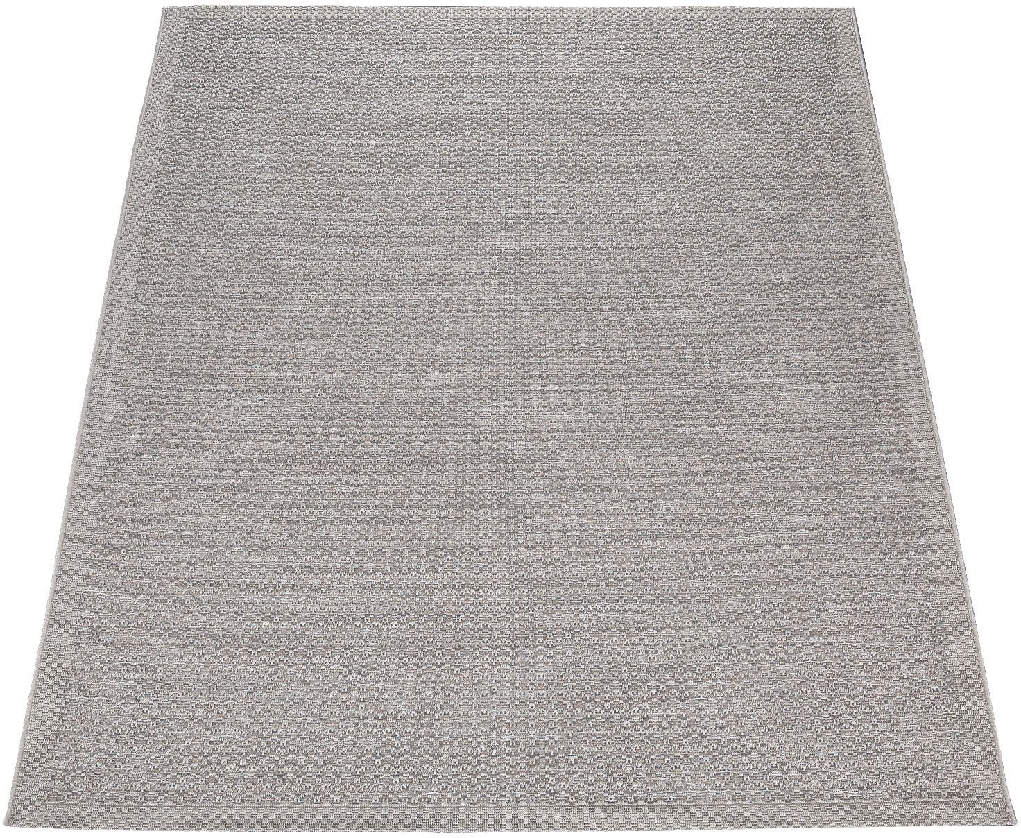 Teppich Vancouver 162, Paco Home, rechteckig, Höhe: 4 mm, Flachgewebe, melierte Optik, mit Bordüre, In- und Outdoor geeignet | Kurzflor-Teppiche