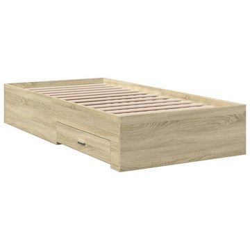 vidaXL Bett Bettgestell mit Schubladen Sonoma-Eiche 100x200cm Holzwerkstoff