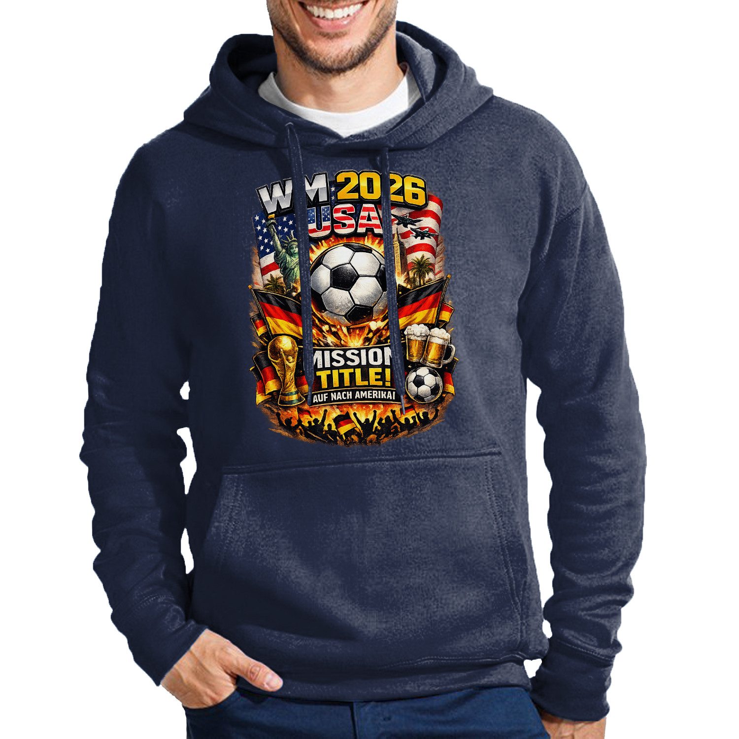 Blondie & Brownie Hoodie UrbanKick WM2026 USA Hoodie Herren (Einzelprodukt, Einzelartikel) Herren Hoodie WM 2026 USA Fußball Deutschland Print Streetwear Kapuze