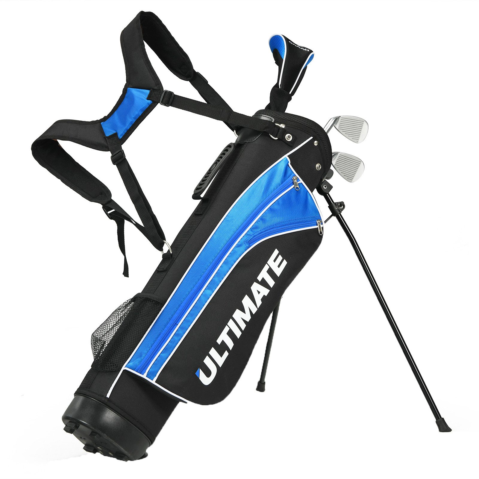 COSTWAY Golfschläger + Golfbag, mit Fairway-Holz, Eisen 7, 9 & Putter
