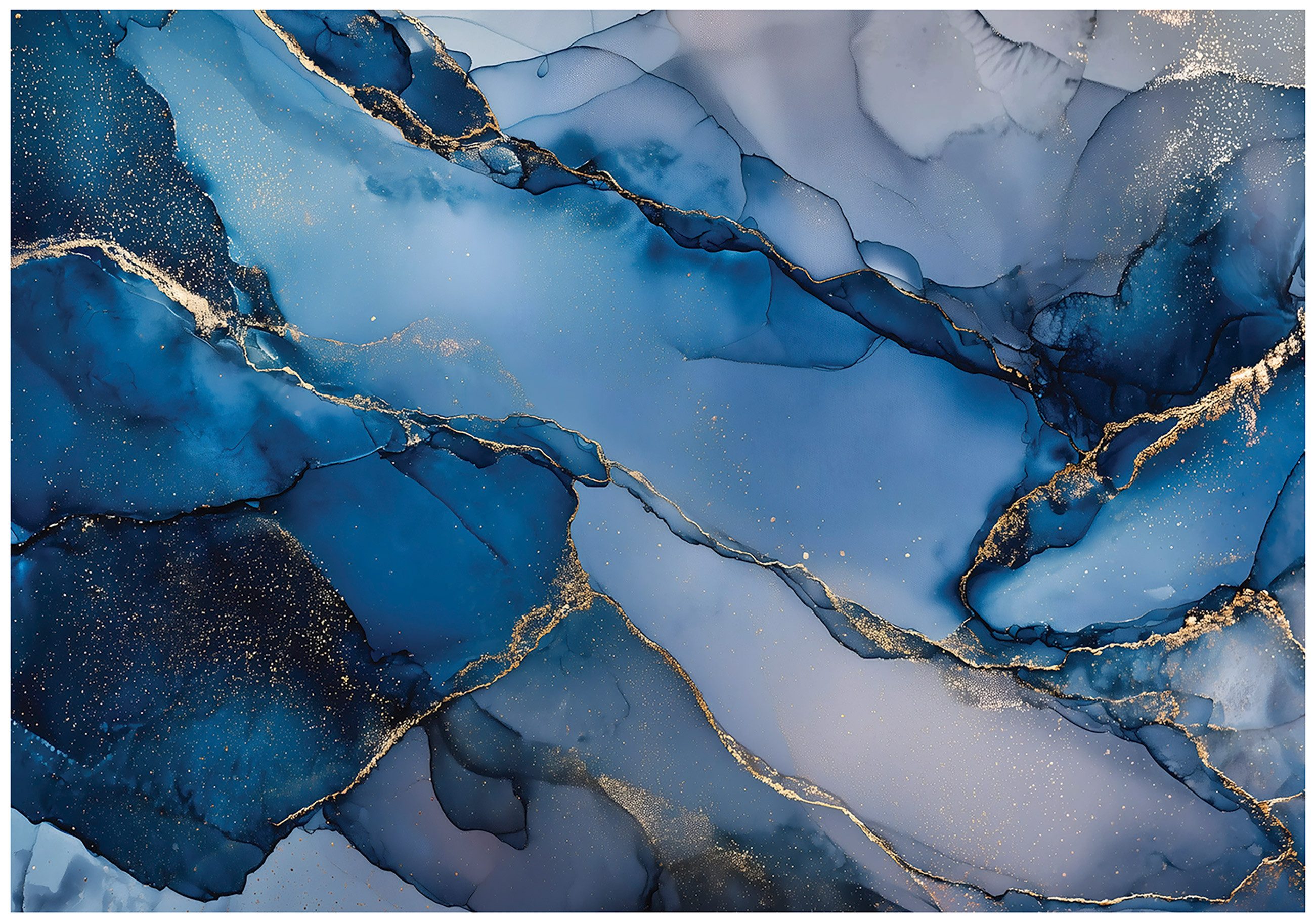 Wallarena Fototapete Marmor Blau Gold Vlies günstig online kaufen