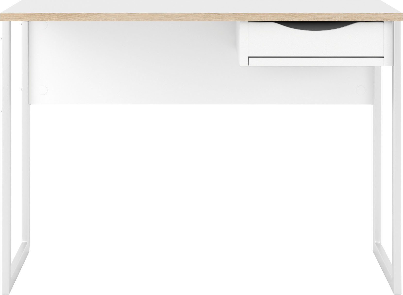 Home affaire Schreibtisch Plus, mit vielen Stauraummöglichkeiten, zeitloses Design weiß/naturfarben/weiß | weiß | weiß matt
