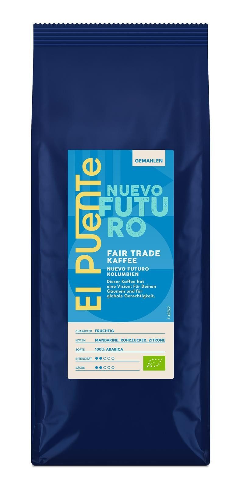 El Puente Kaffee Nuevo Futuro - Bio-Kaffee gemahlen 500 g, Fair Trade, Vegan, Bio, Handmade