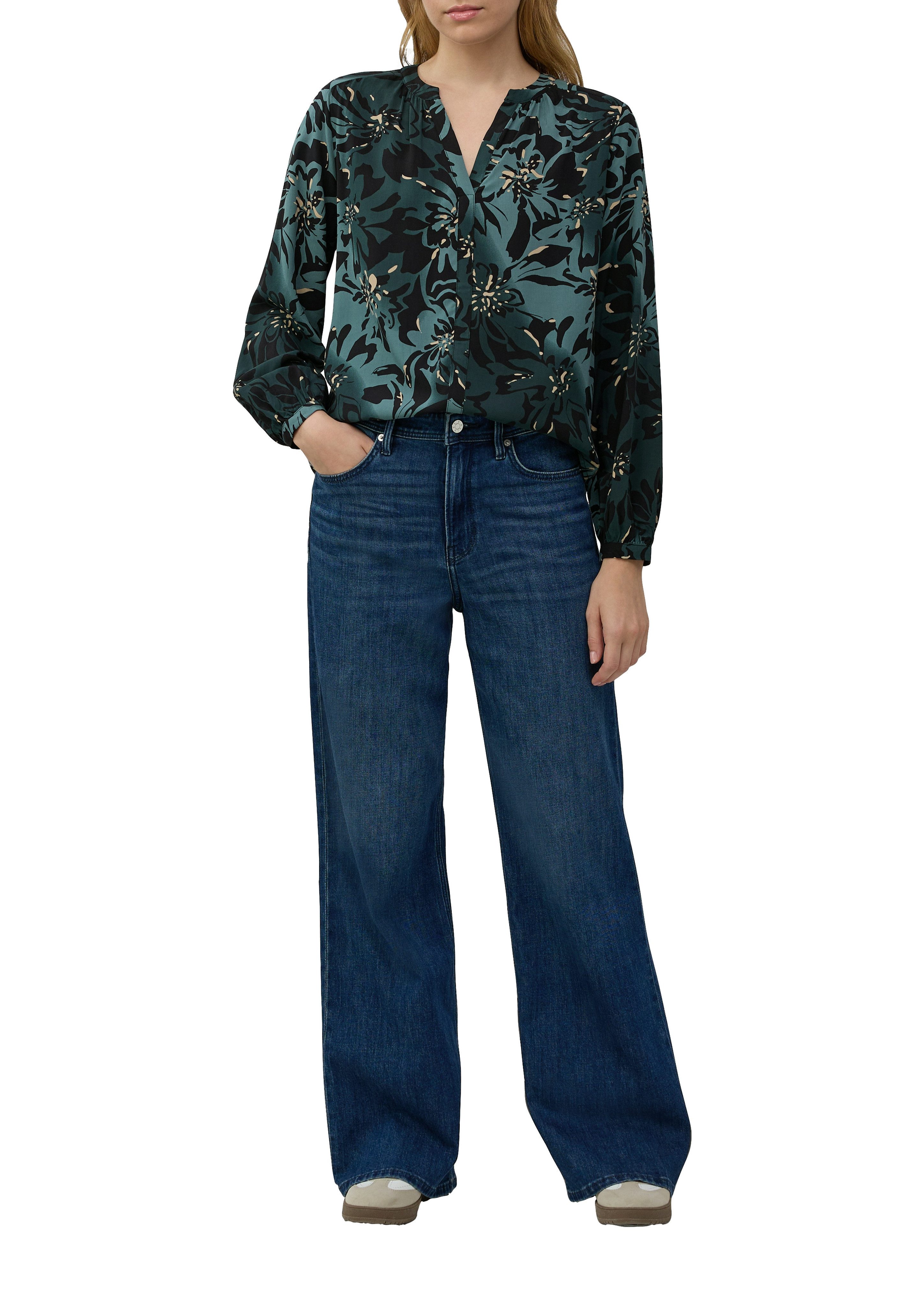 s.Oliver Klassische Bluse mit All-Over Print günstig online kaufen
