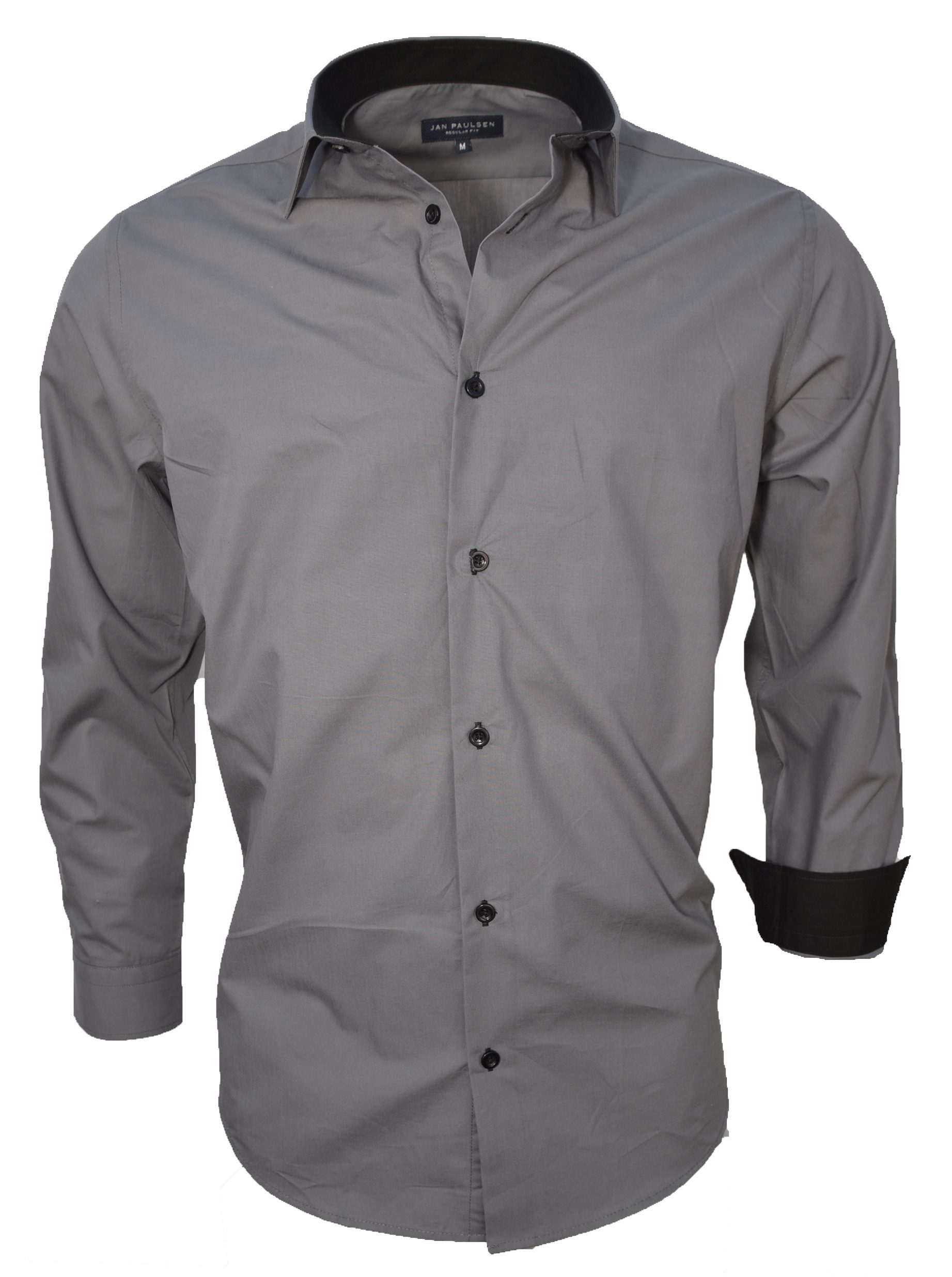 Jan Paulsen Businesshemd - Regular Fit HEMDEN SHIRT (JAN PAULSEN HEMD) Grau günstig online kaufen