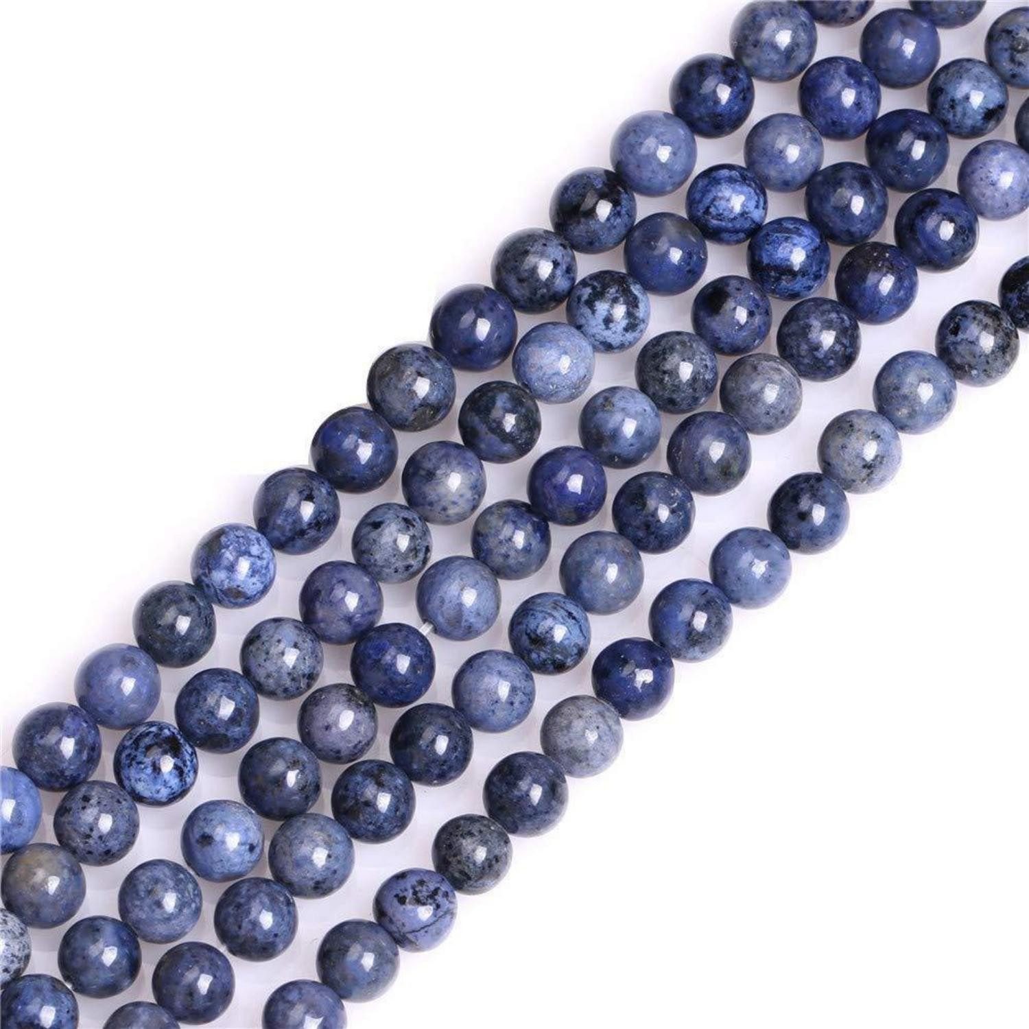 LuxusKollektion Bastelperlen Dumortierit Perlen dunkelblau 4mm 6mm, (1-tlg)