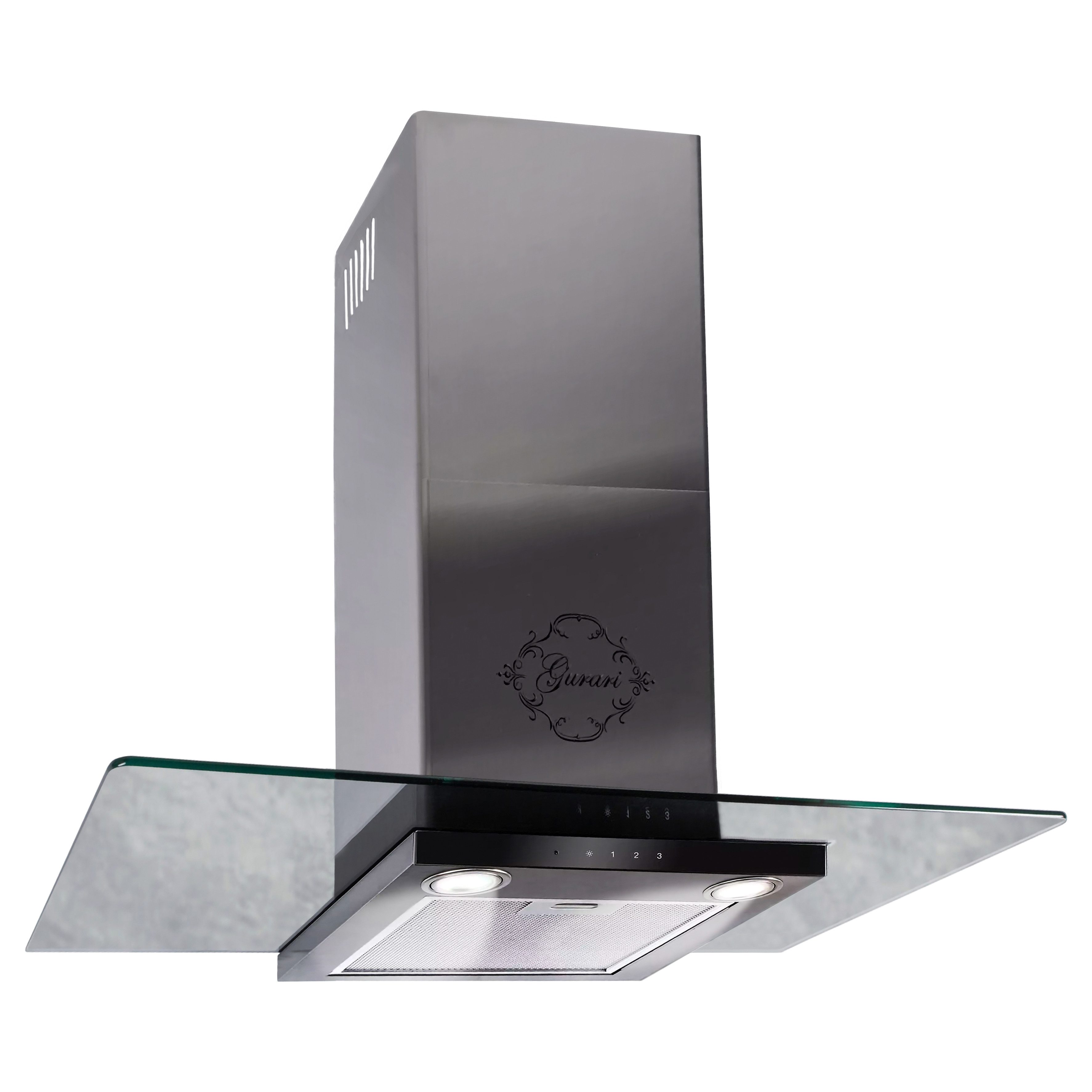 GURARI Wandhaube GCH T 466 IS 90 BL PRIME/// GCH T 466 IS 90 BL PRIME, Dunstabzugshaube 90 cm 1000m³/h Wandhaube in Edelstahl Glas