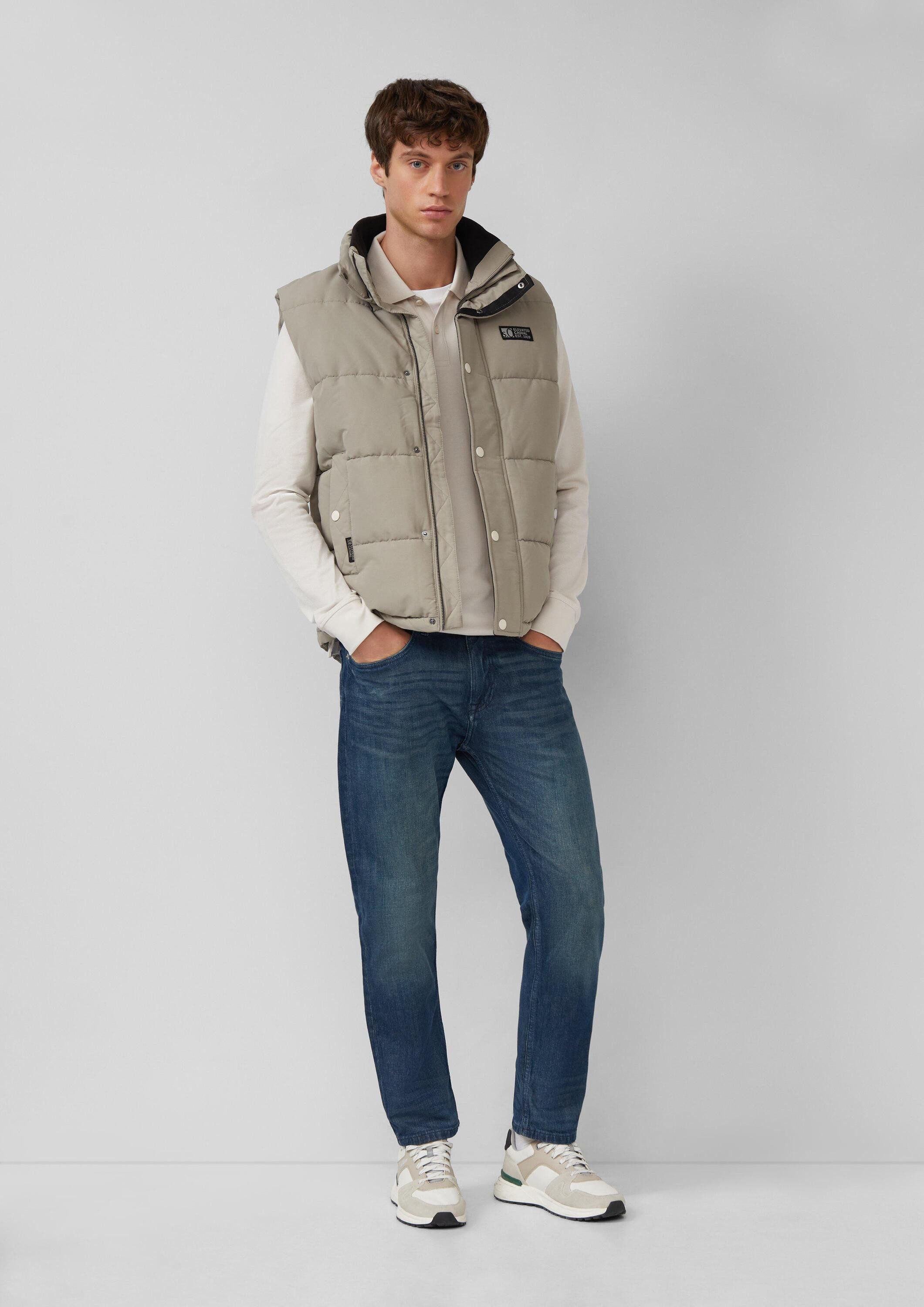 s.Oliver Langarmshirt Polo-Shirt Langarm-Poloshirt aus Baumwoll-Piqué mit Bündchen