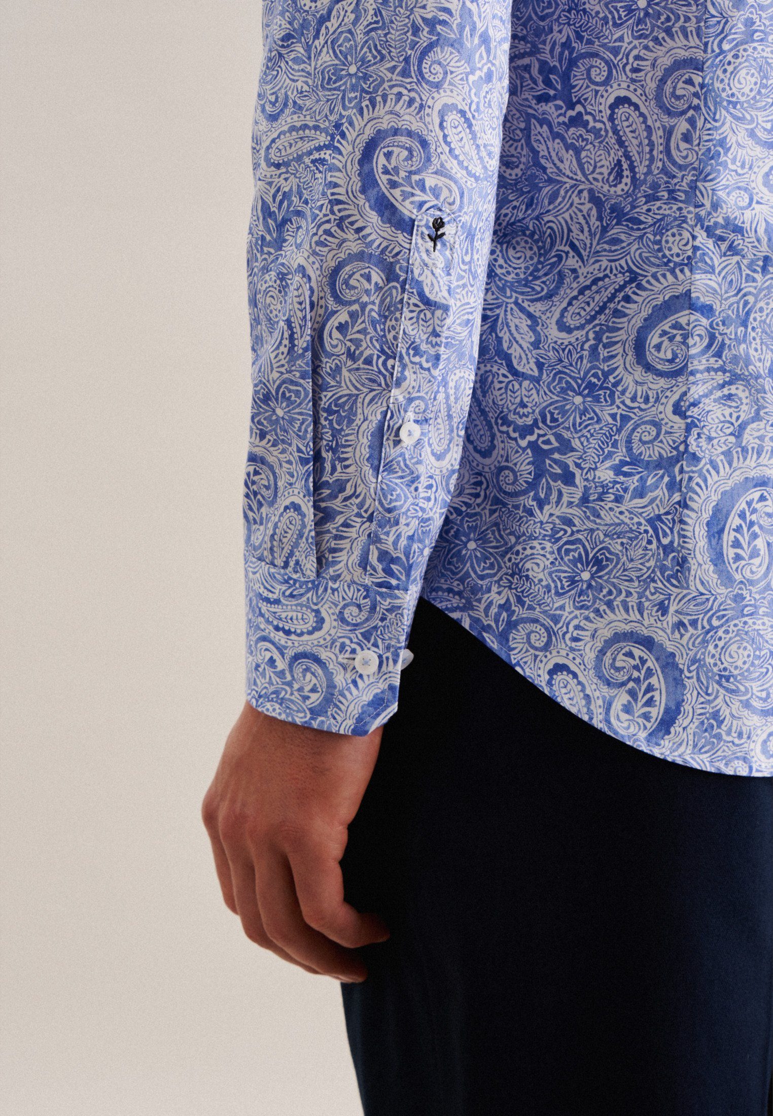 seidensticker Businesshemd X-Slim X-Slim 1/1 Kentkragen Paisley