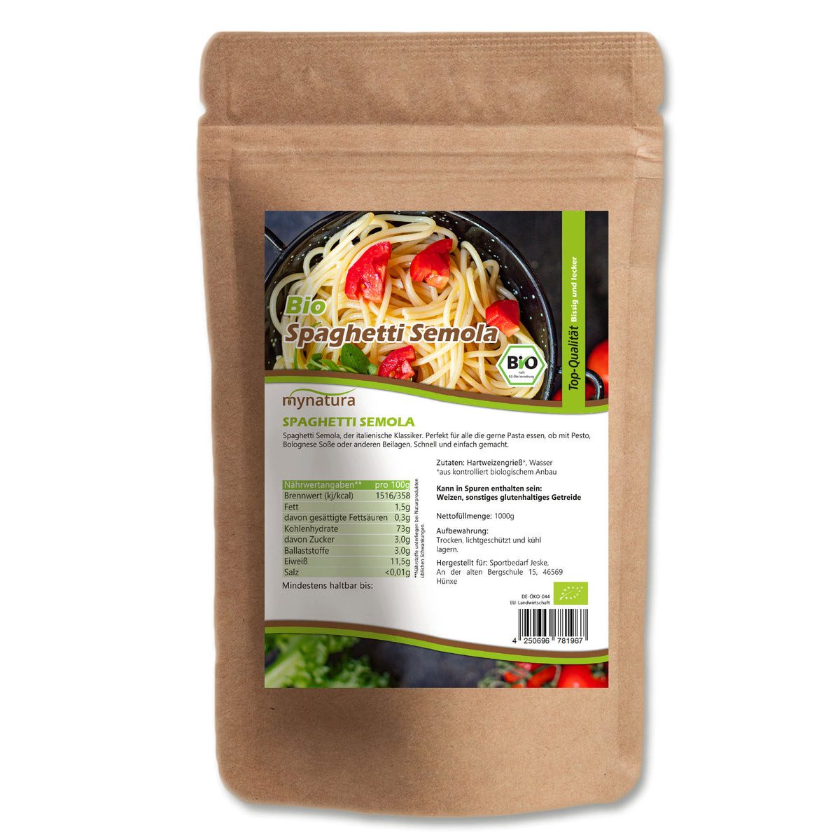 Mynatura Nudeln Mynatura Bio Spaghetti Semola Nudeln