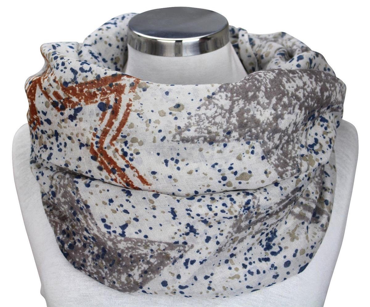 LOREZA Loop XXL DAMEN SCHAL LUXUS MUSTER SCHLAUCH Rundschal
