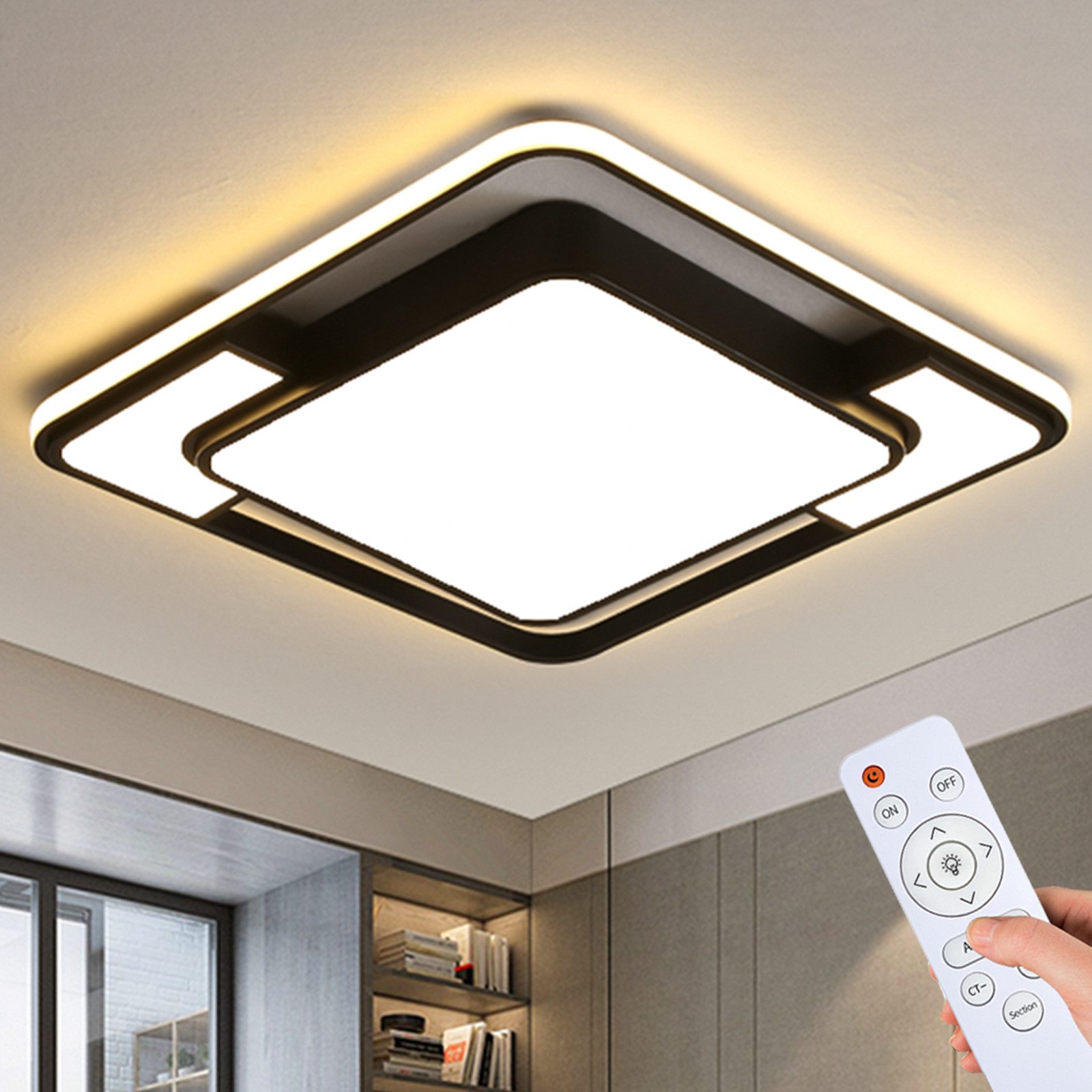 style home LED Deckenleuchte Modern Deckenlampe für Wohnzimmer Schlafzimmer, 90W-Dimmabr 3000-6000K, LED fest integriert, warmweiß bis kaltweiß dimmbar mit Fern – Bild 5 von 5