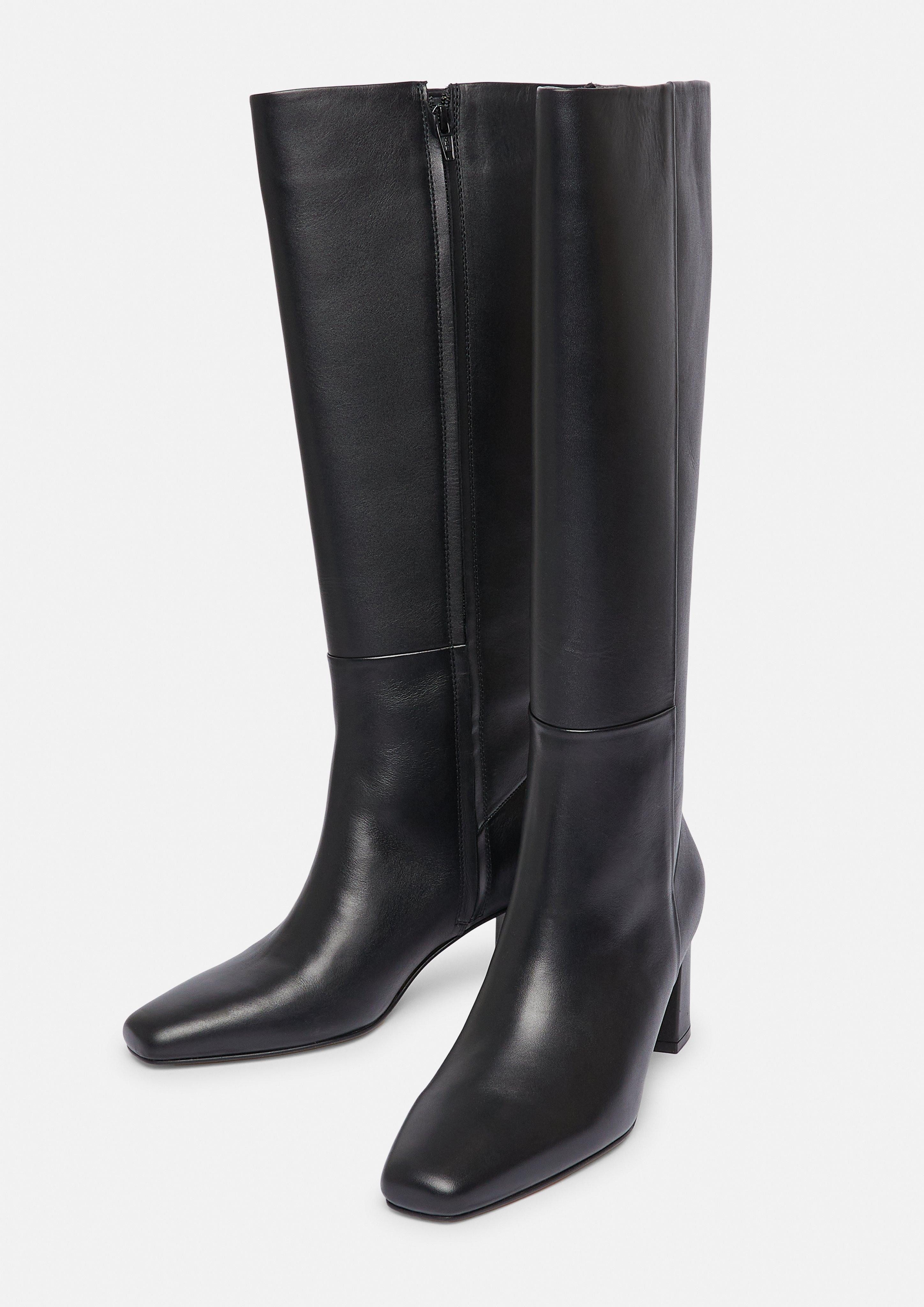 comma Kniehohe Boots aus glattem Rindsleder günstig online kaufen
