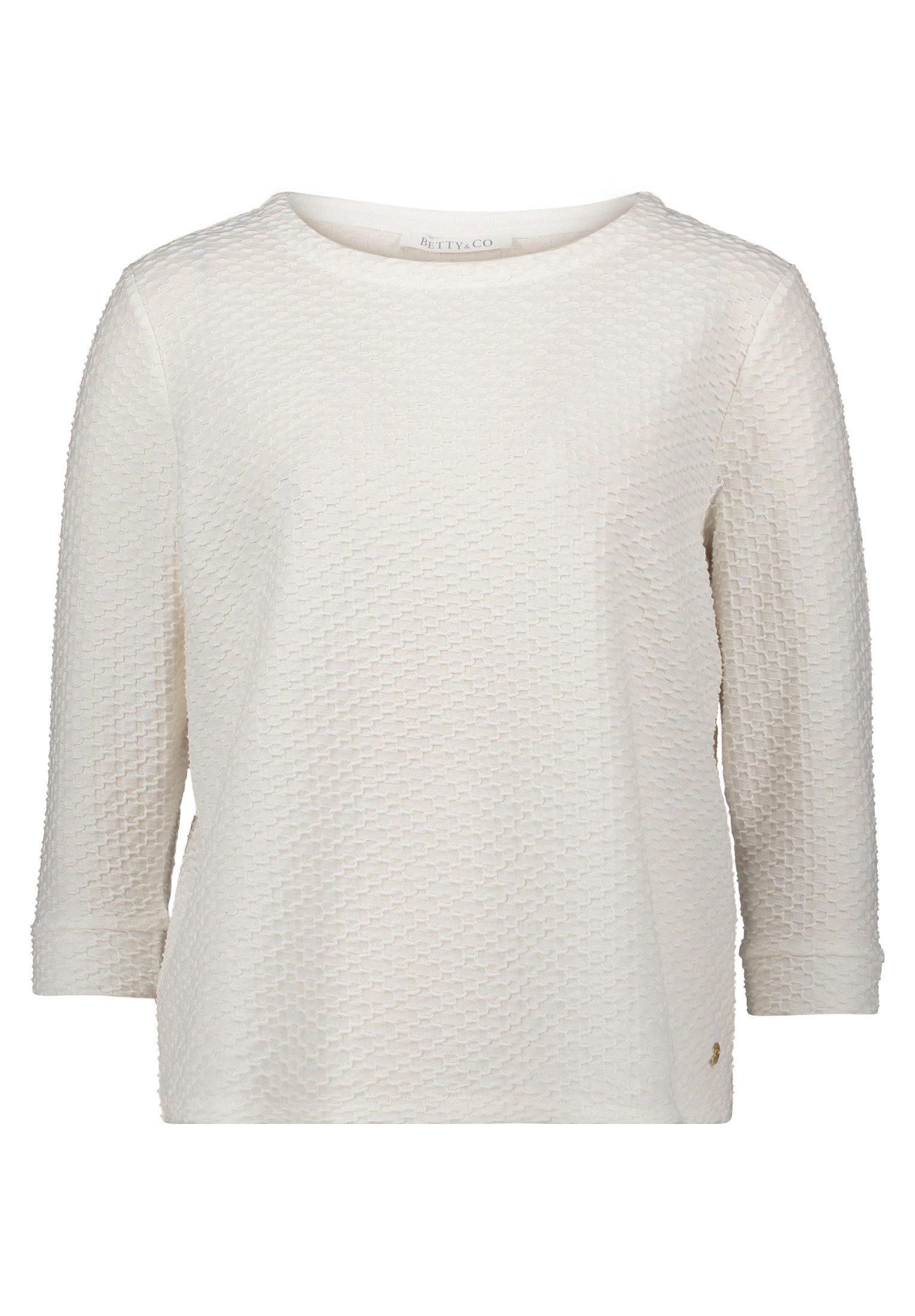 Betty&Co 3/4-Arm-Shirt Damen Strukturshirt mit Rundhalsausschnitt (1-tlg) günstig online kaufen