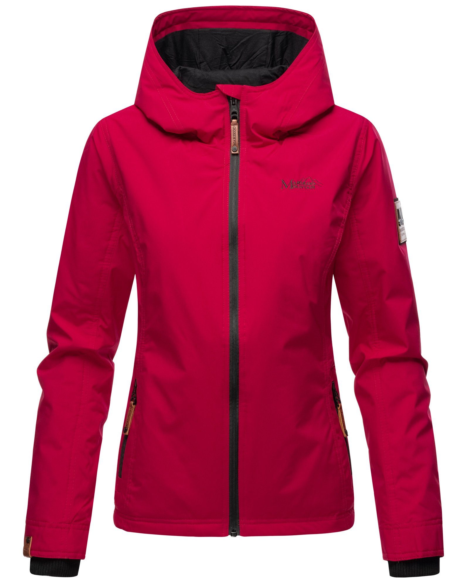 Übergangsjacke mit Brombeere Kapuze Outdoorjacke Fuchsia sportliche Marikoo