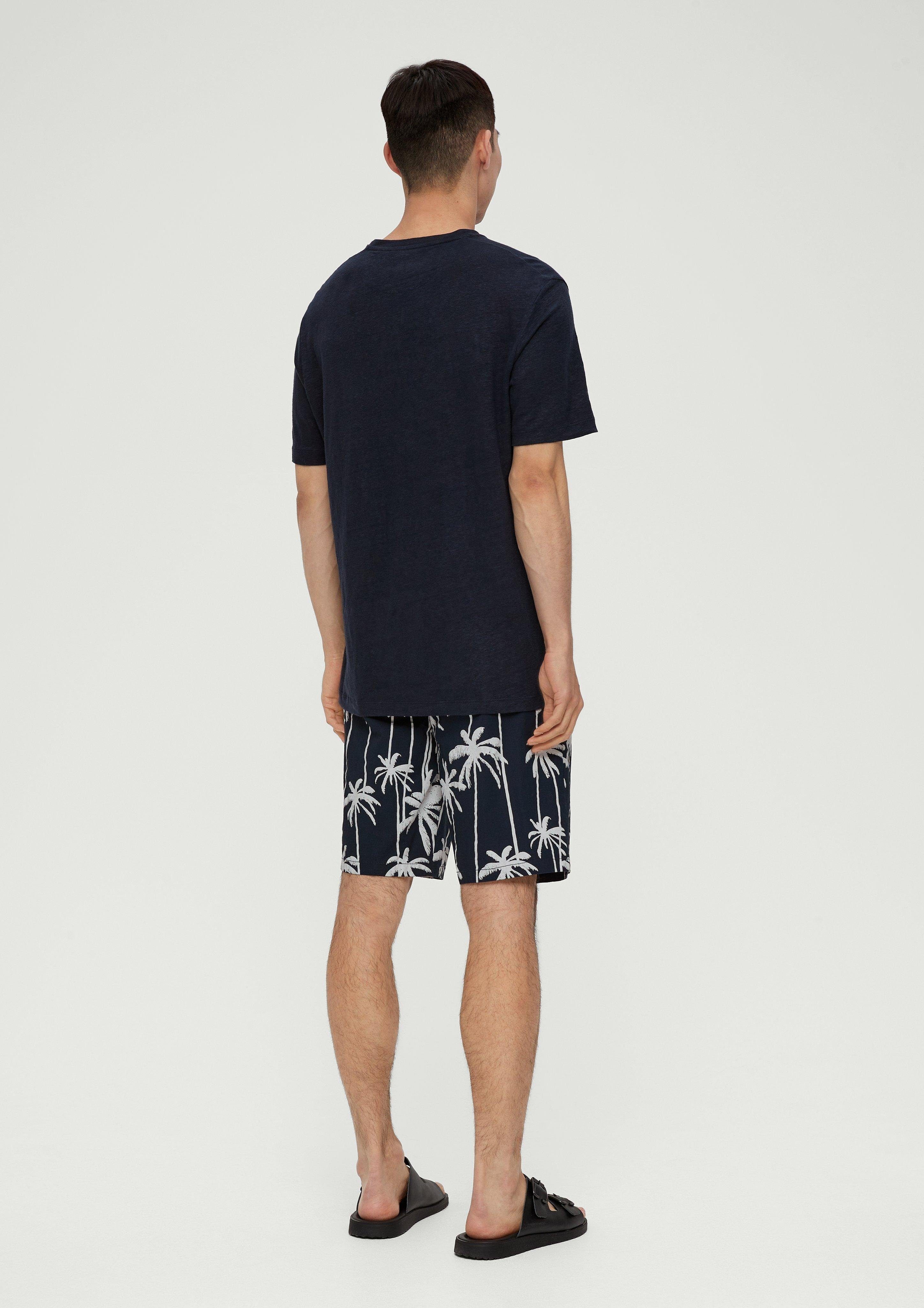 mit s.Oliver All-over-Print Jogger Durchzugkordel Relaxed: Bermudas navy