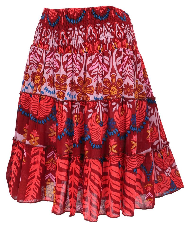 Guru-Shop Minirock Leichter Retro Minirock, Boho Sommerrock -.. alternative Bekleidung