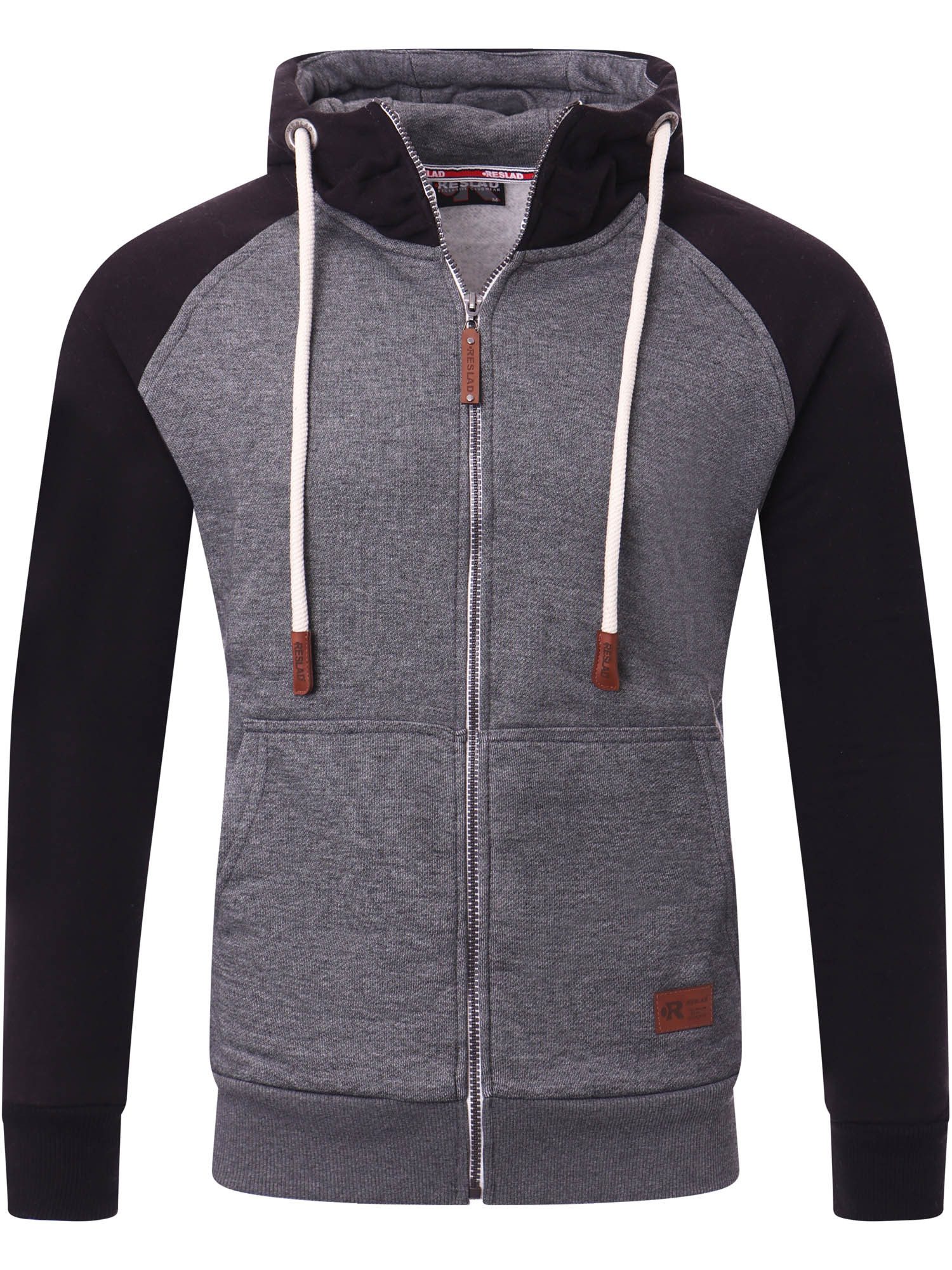 Reslad Sweatjacke Reslad Sweatjacke Herren Raglan mit Kapuze RS-1300 (1-tlg) Winter-Pullover Kapuzenpullover Sweater Hoodie Pulli Sweatshirt
