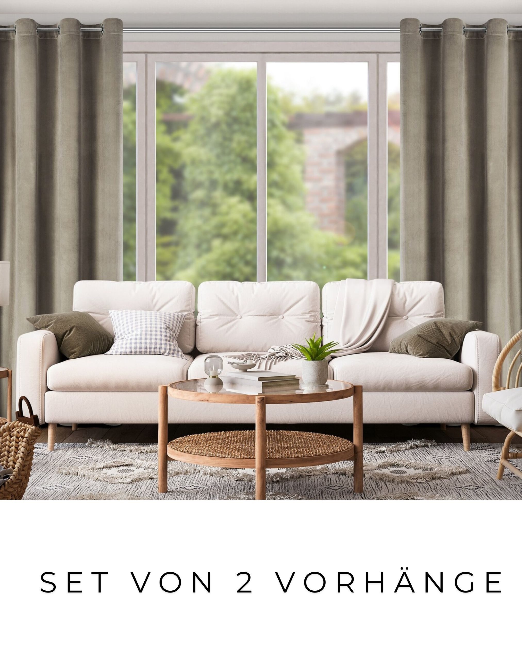 Eurofirany Vorhang VELVET (2 St), Ösen, blickdicht, Samt, 2er-Set Ösenschals aus Velvet, mit mittlerem Verdunkelungsgrad – Bild 4 von 5