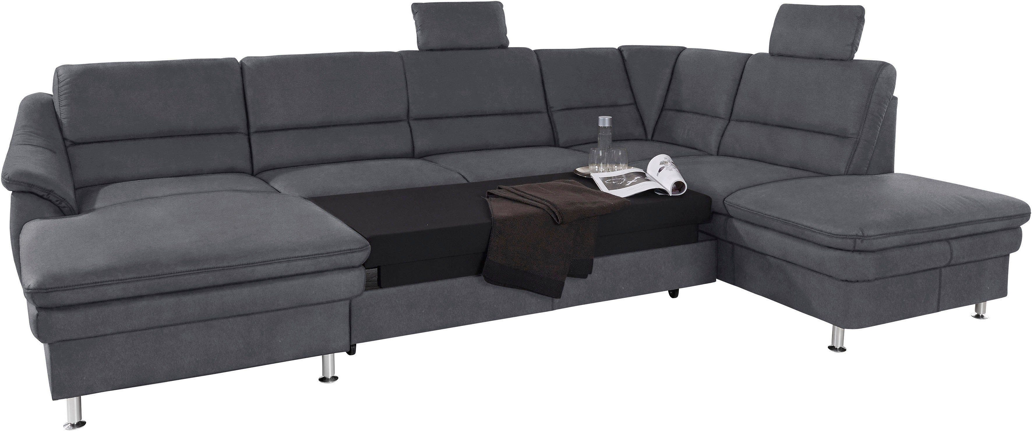 sit&more Wohnlandschaft Cardoso U-Form, mit Federkern und Kopfstützen, mit Bettfunktion und Relaxfunktion