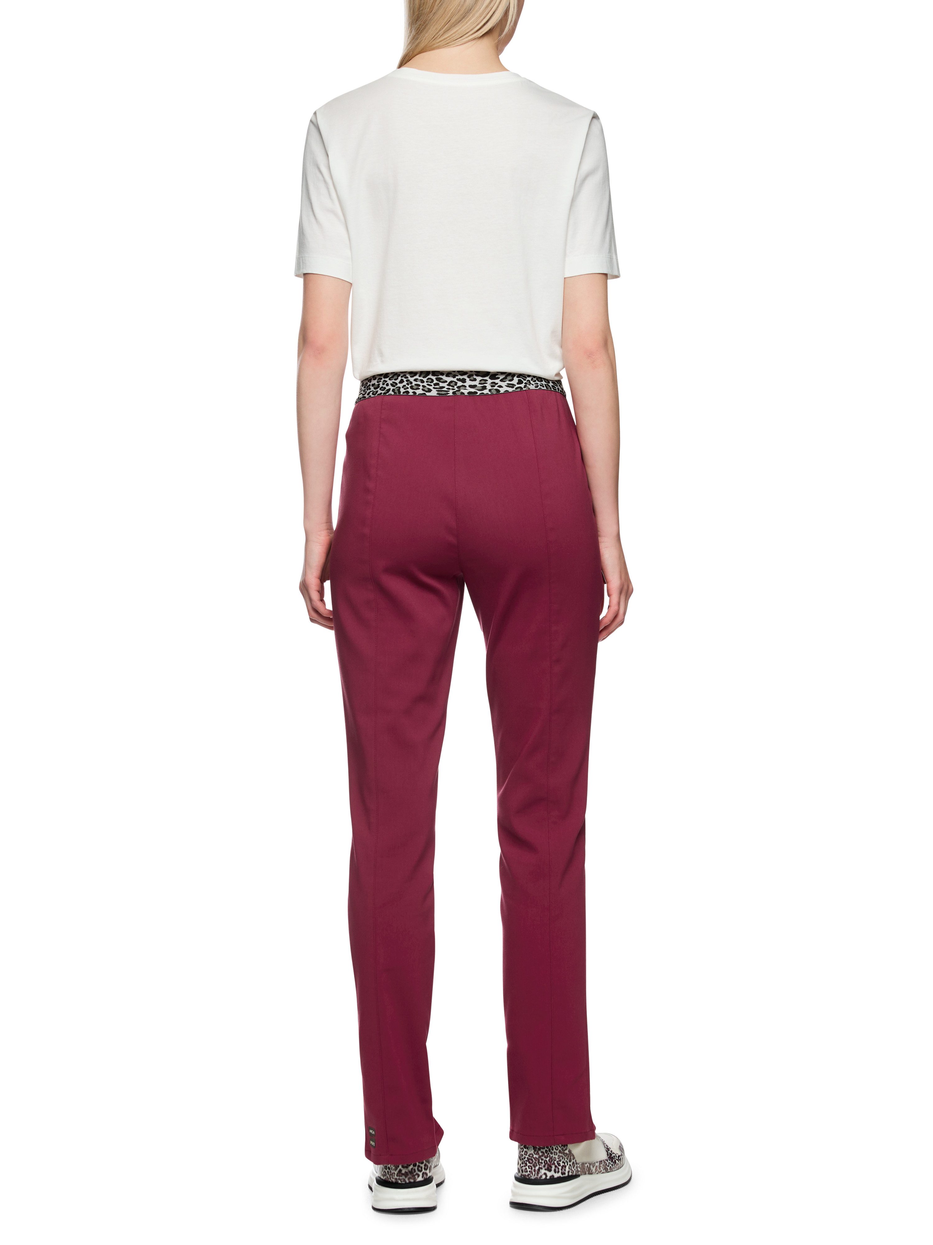 Marc Cain Schlupfhose Mon Cherry Premium Damenmode Model: Siena, Gummibund in Leoprint