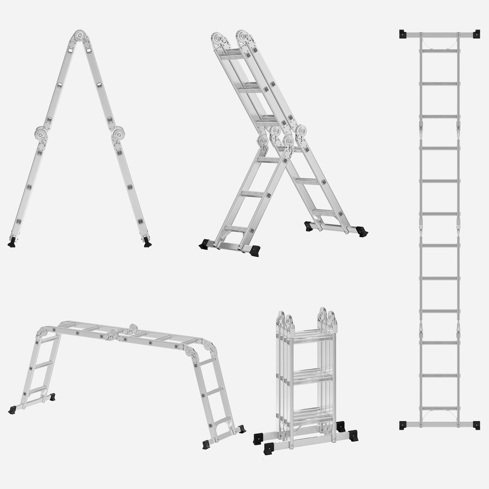SONGMICS Vielzweckleiter GLT36M, Mehrzweckleiter, Trittleiter, Aluleiter, günstig online kaufen
