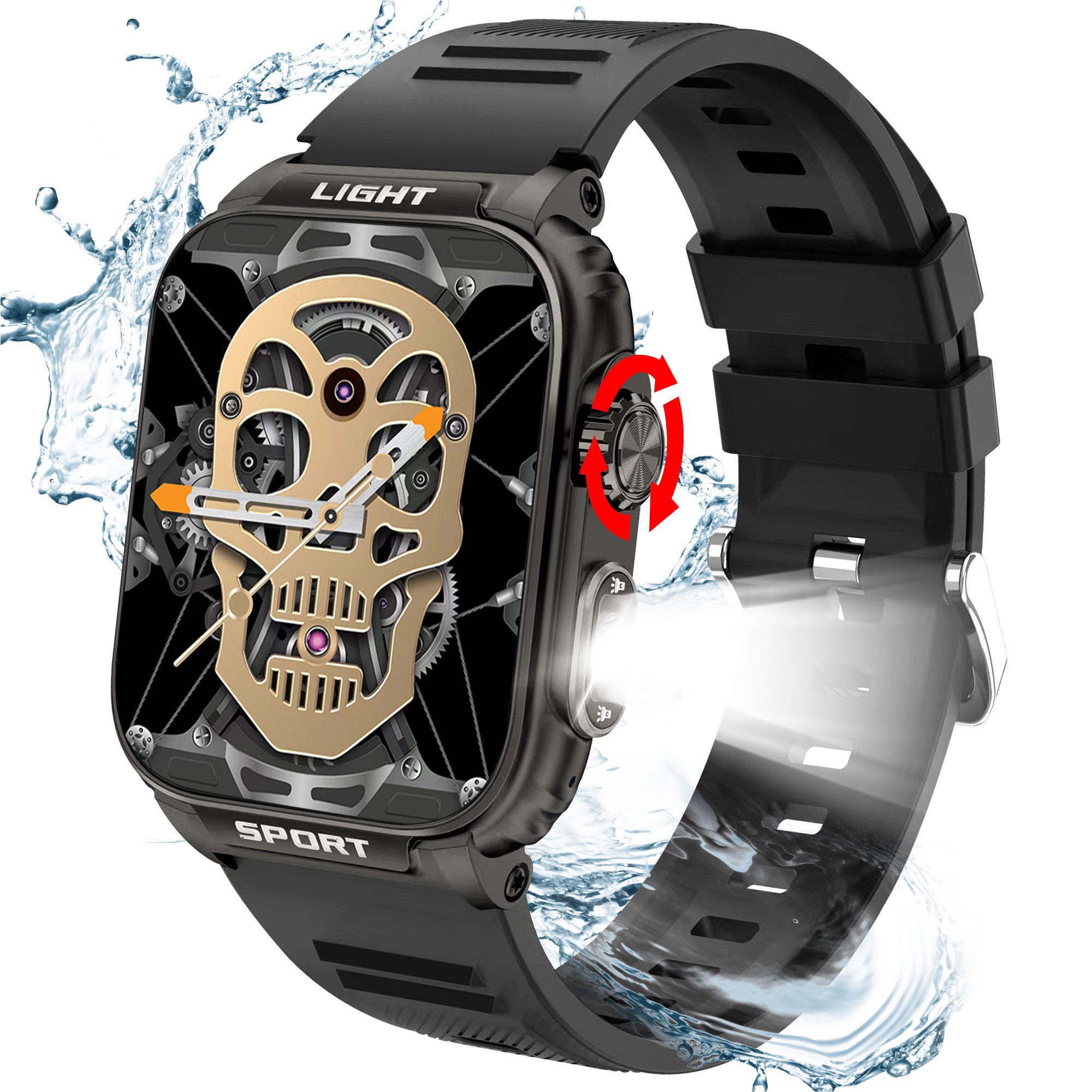 Smartwatch,Fitness Tracker uhr für Damen Herren mit Telefonfunktion Smartwatch