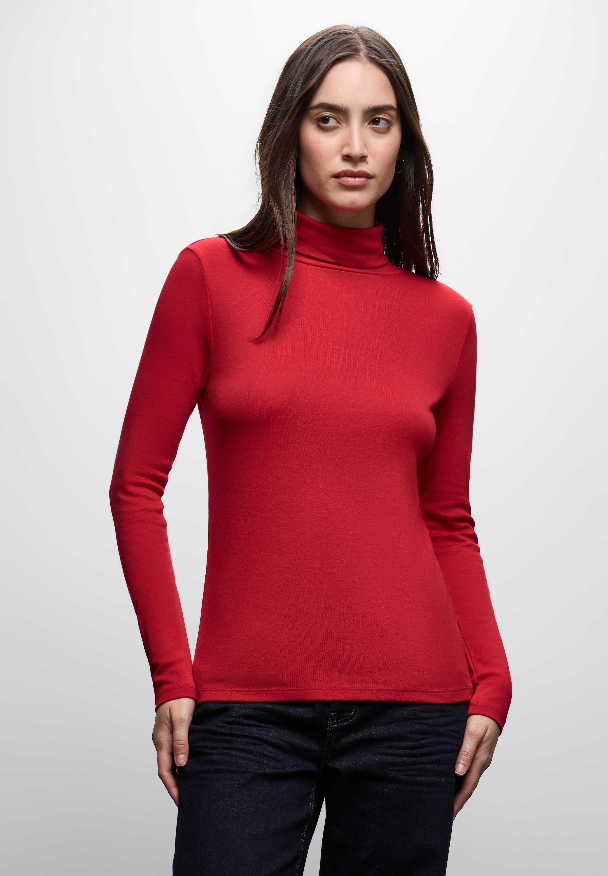 STREET ONE Rollkragenshirt im soften Baumwoll-Mix. Reduzierter Preis € 22,99. Unverbindliche Preisempfehlung € 29,99