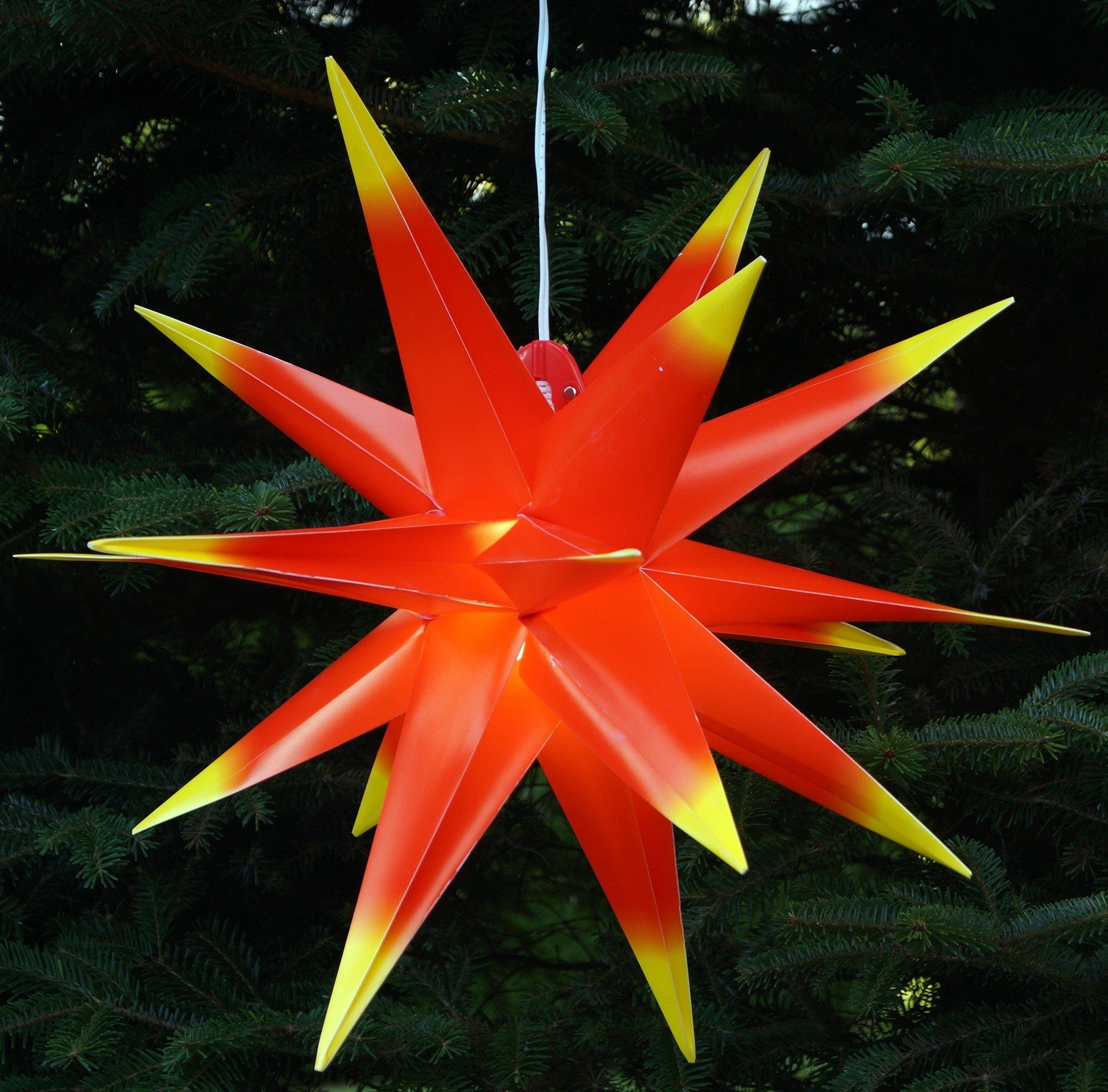 Guru-Shop LED-Stern für außen 3D Außenstern Kaspar, Weihnachtsstern,.., Leuchtmittel inklusive