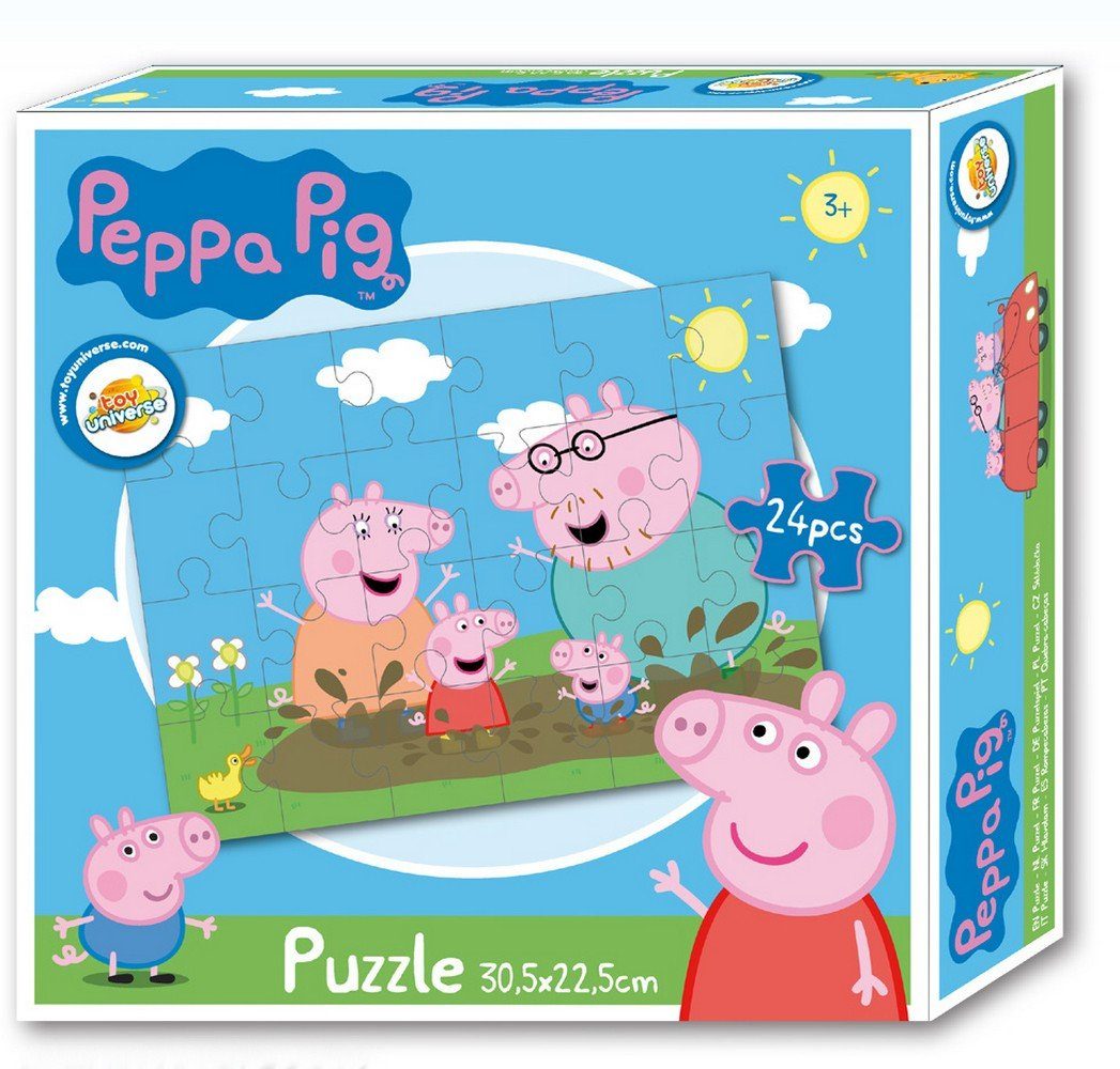 Peppa Pig Puzzle Kinderpuzzle Peppa Wutz Pig Matschpfütze 24 Teile für Kinder ab 3 Jahre, 24 Puzzleteile