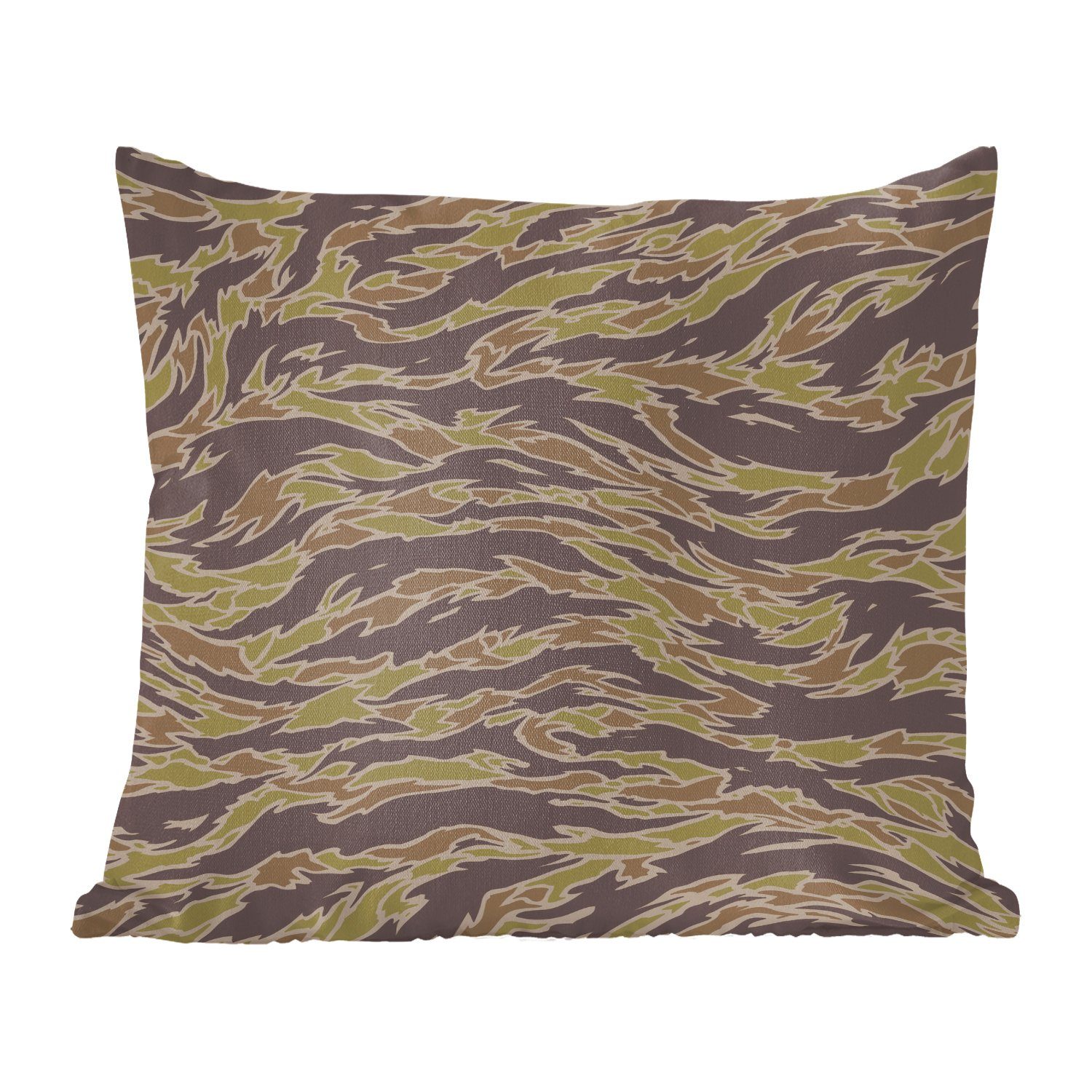 MuchoWow Dekokissen Camouflage-Muster mit Streifen, Zierkissen mit Füllung für Wohzimmer, Schlafzimmer, Deko, Sofakissen