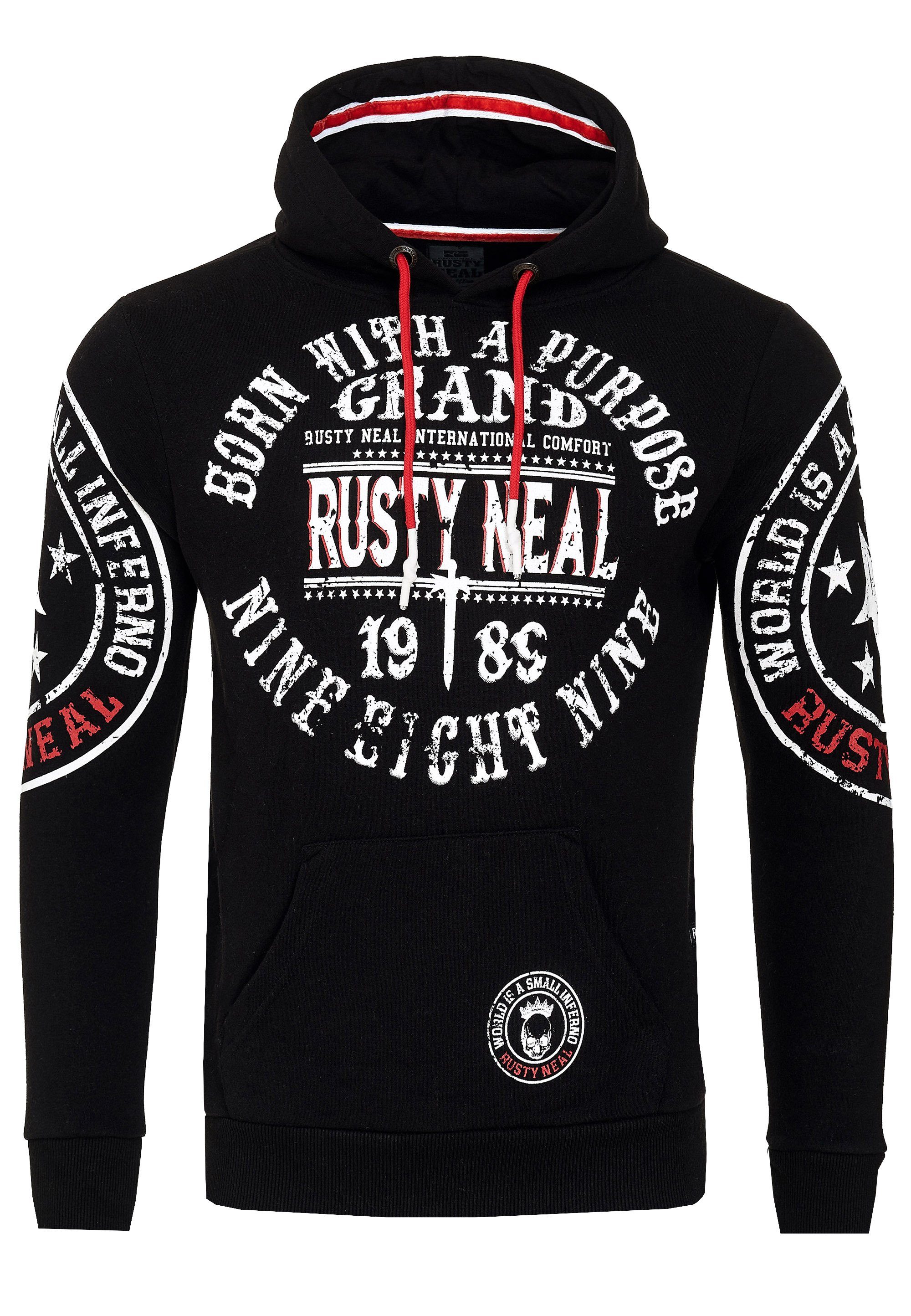 Rusty Neal Kapuzensweatshirt mit coolen Markenprints