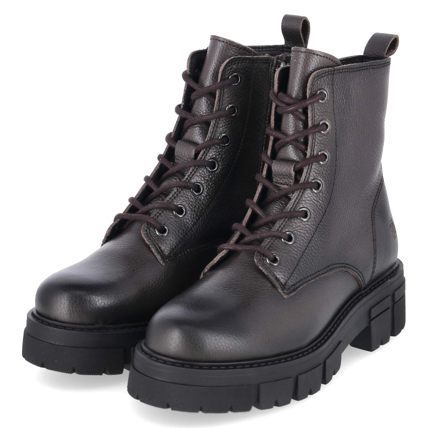 Apple of Eden Apple of Eden CASTLE 87 TDM/Grain Cow Damen Glattleder brown Schnürstiefel